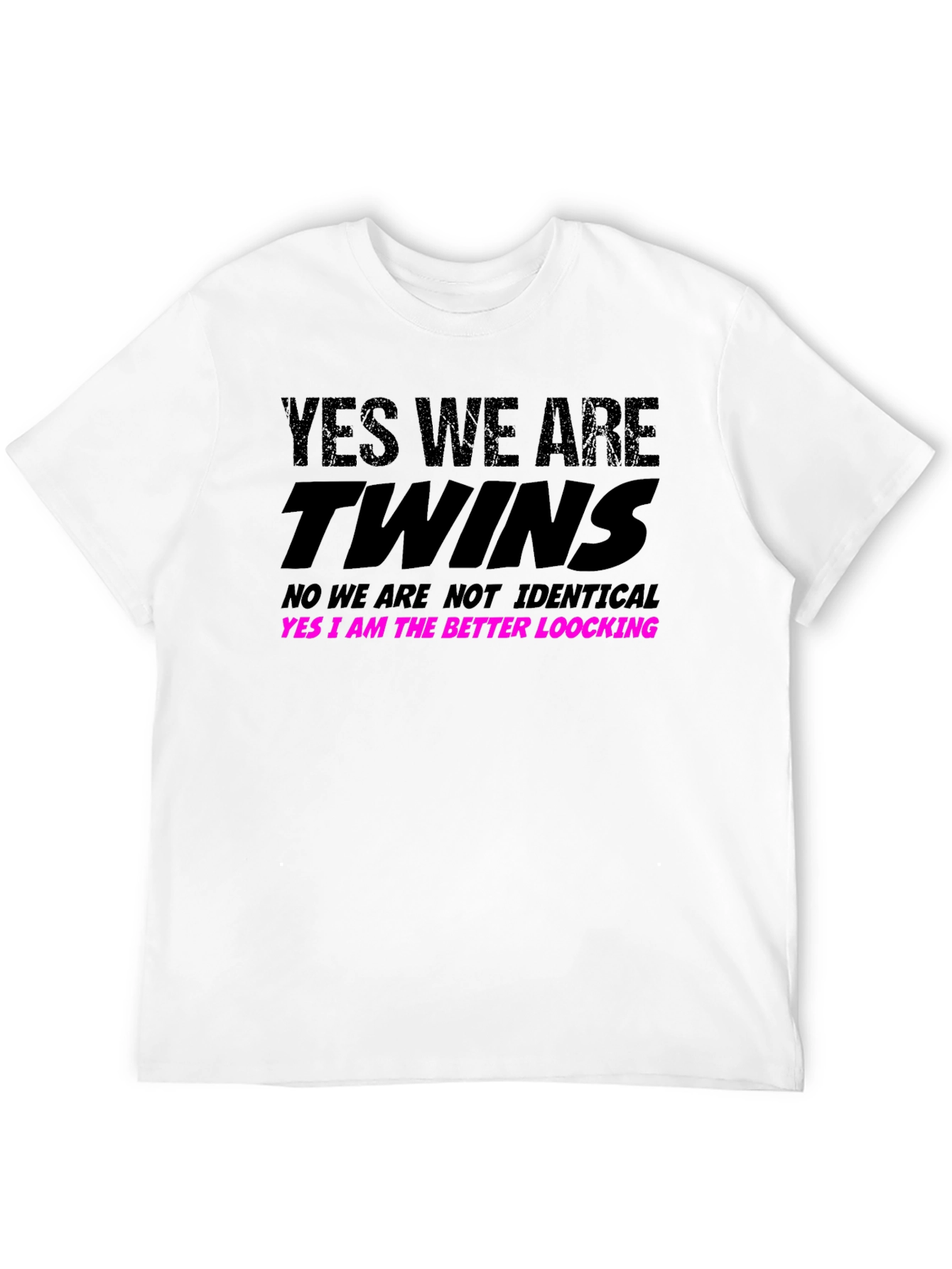 Black Funny Twins T-Shirt -  Yes We Are Twins Sibling Humor view 12