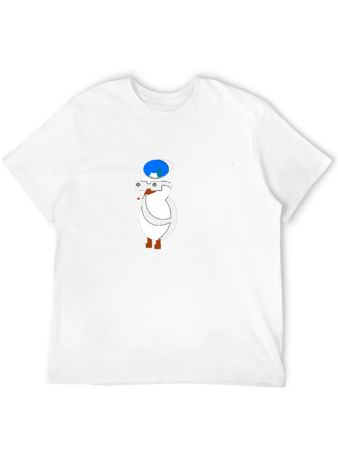 Black Cartoon Duck Tourist Black T-Shirt view 12