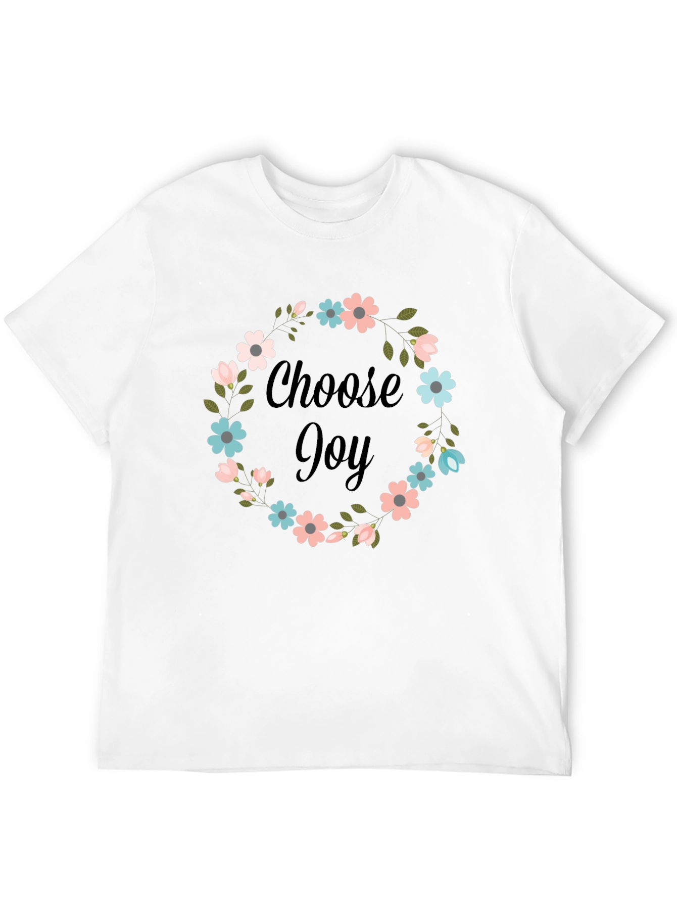 Black Choose Joy Floral Graphic T-Shirt view 12