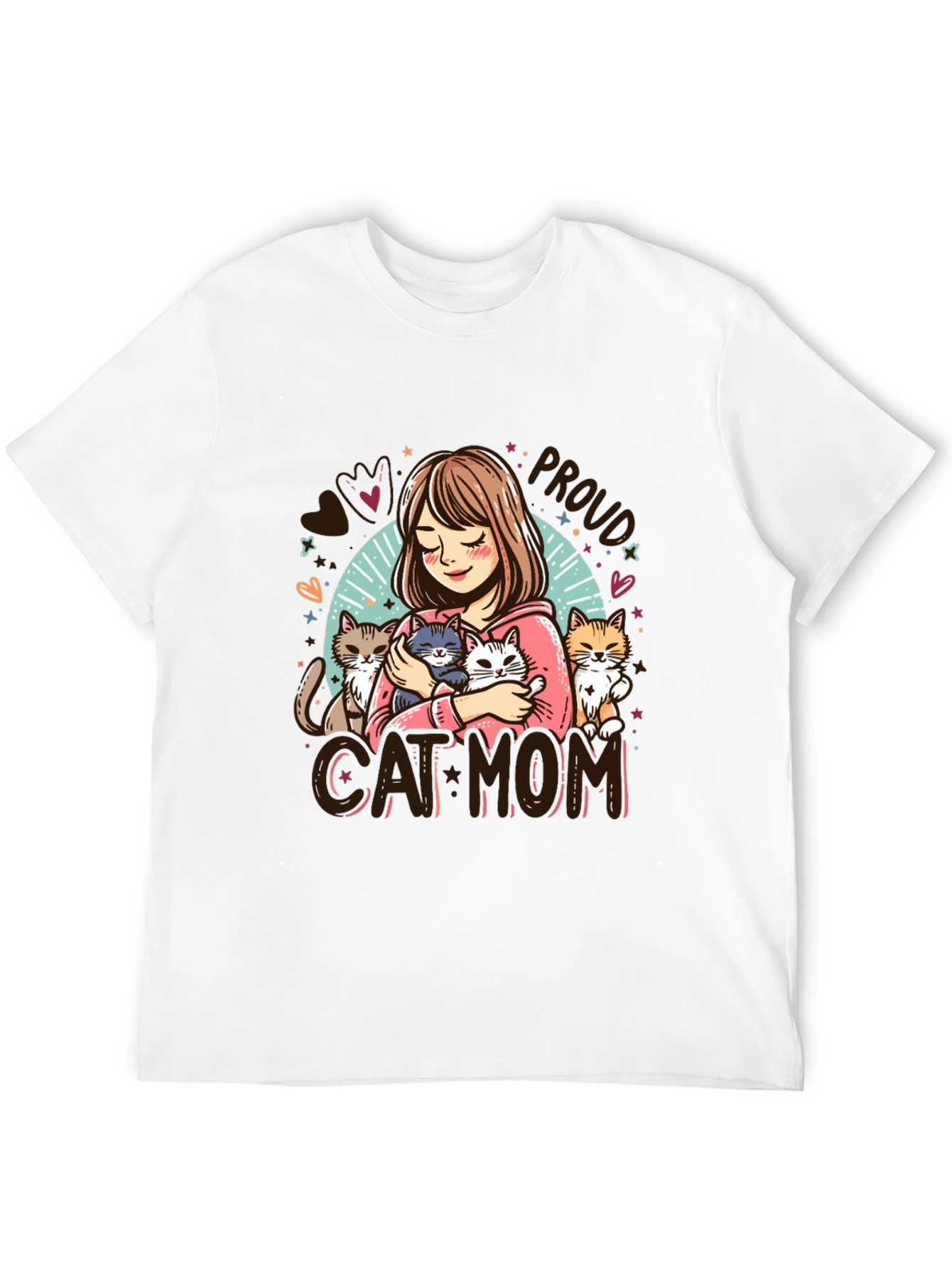 Black Proud Cat Mom T-Shirt - Adorable Pet Lover Design view 12