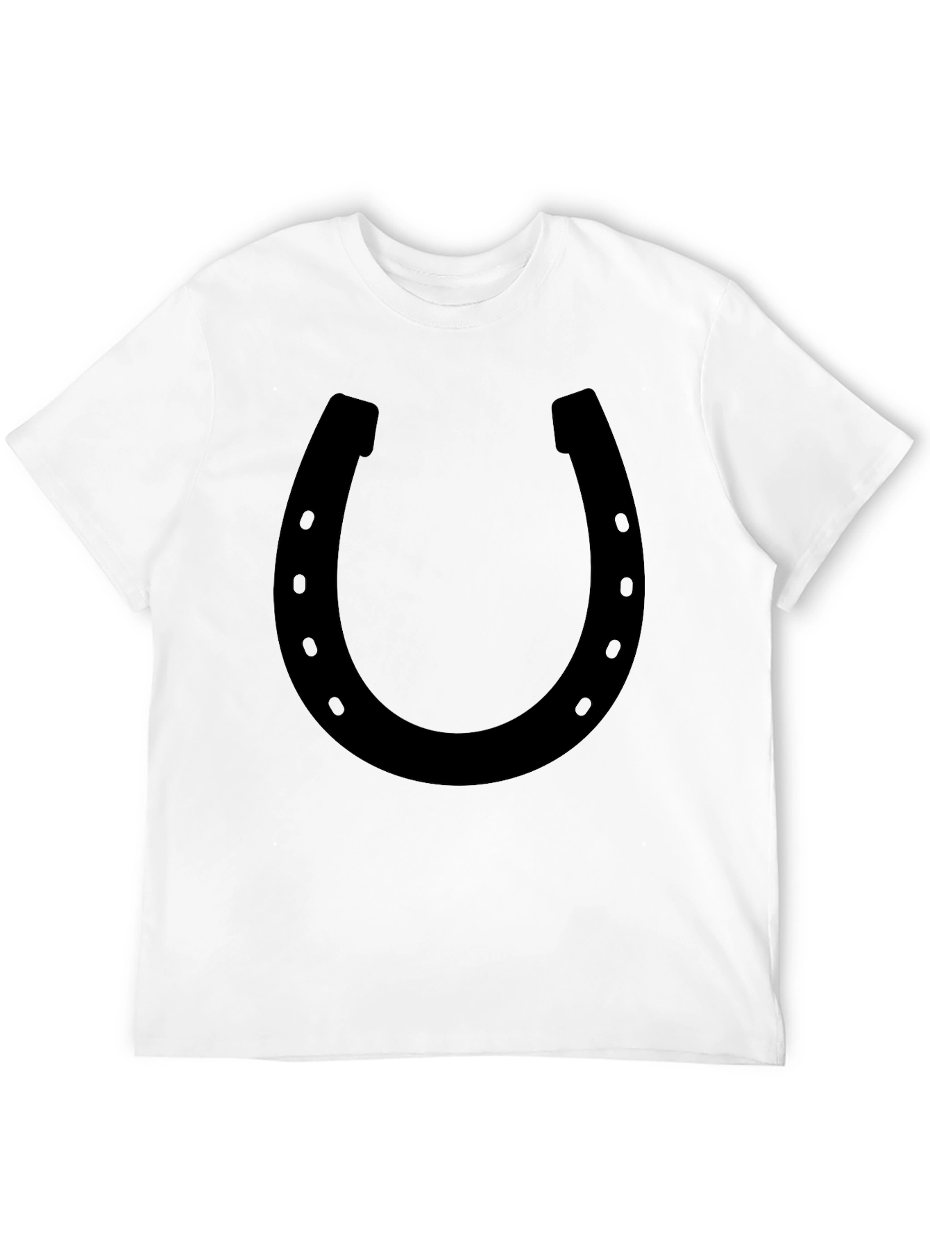 Black Lucky Horseshoe Graphic Tee - Black Cotton Blend view 12