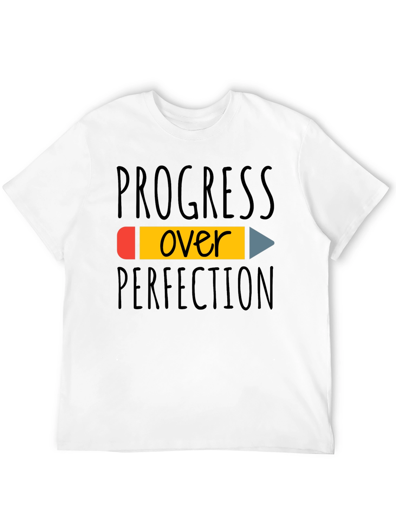Black Progress Over Perfection T-Shirt - Inspiring Black Tee view 12