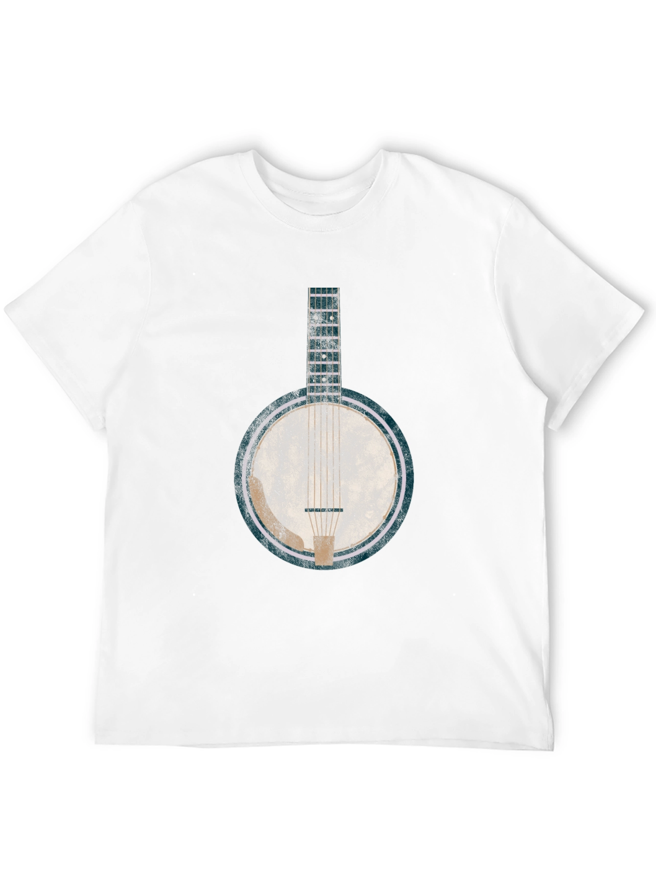 Black Vintage Banjo Graphic Tee - Black Cotton Blend T-Shirt view 12