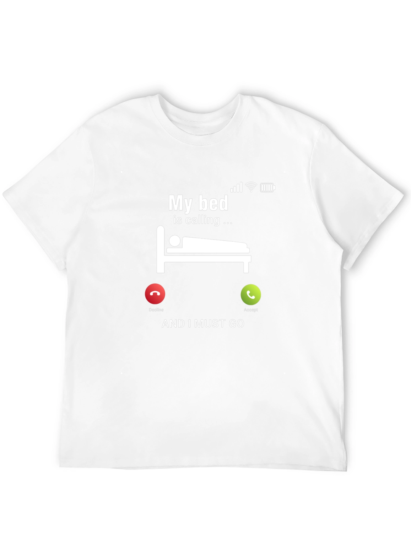 Black Funny "My Bed is Calling" Graphic T-Shirt view 12