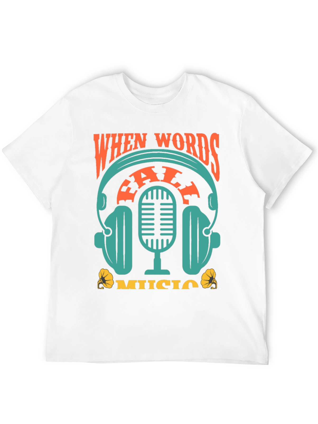 Black When Words Fail Music T-Shirt view 12