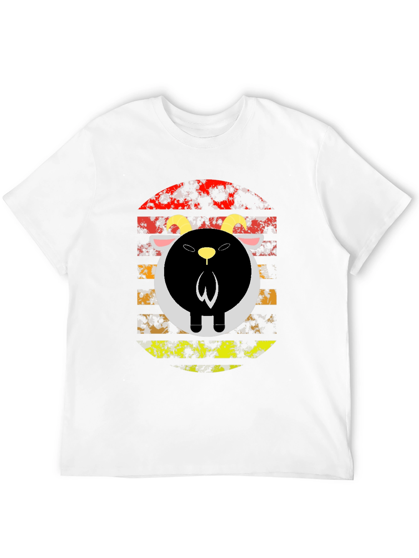 Black Goat Graphic Tee - Retro Style Black T-Shirt view 12