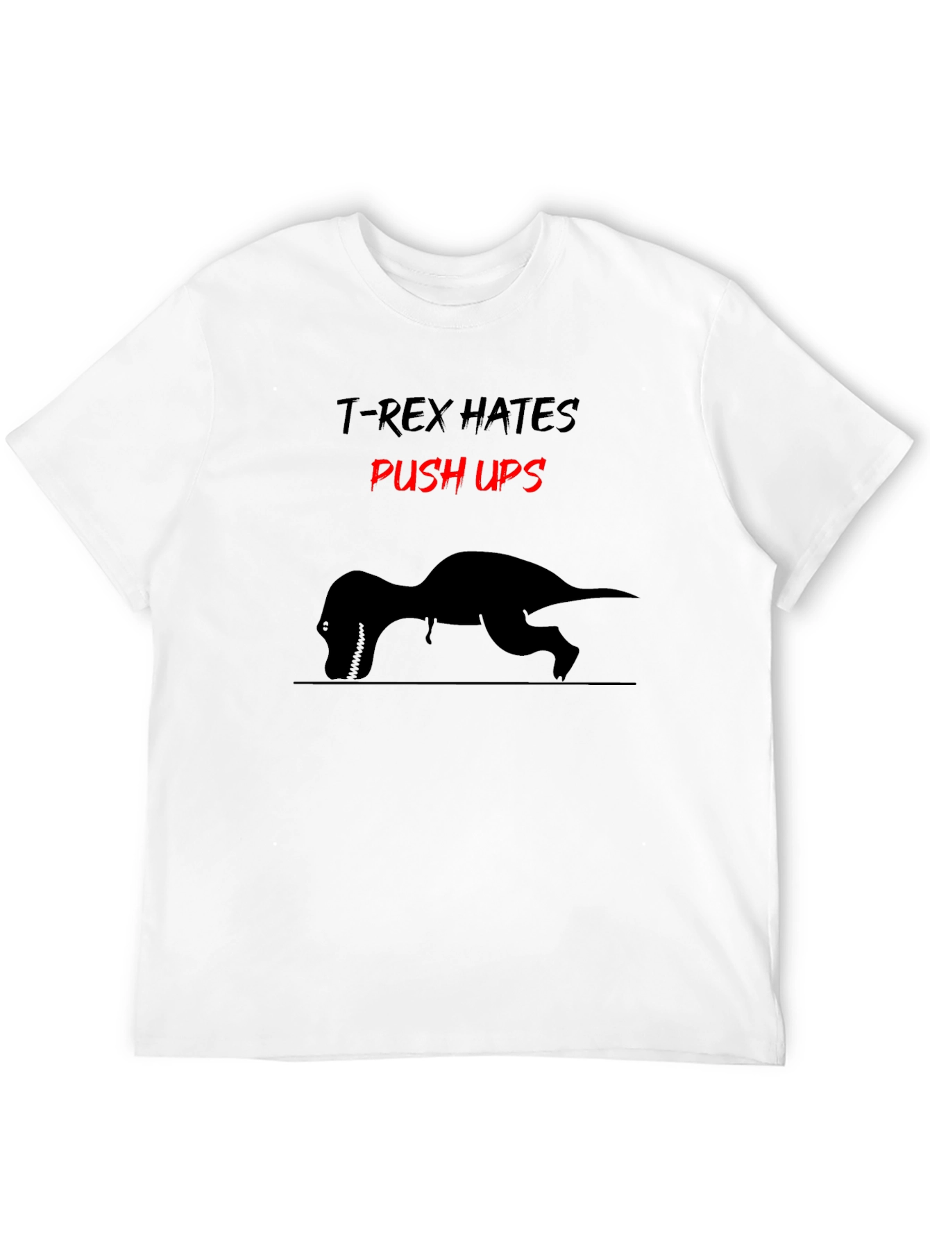 Black T-Rex Hates Push Ups Graphic Tee - Black Cotton view 12