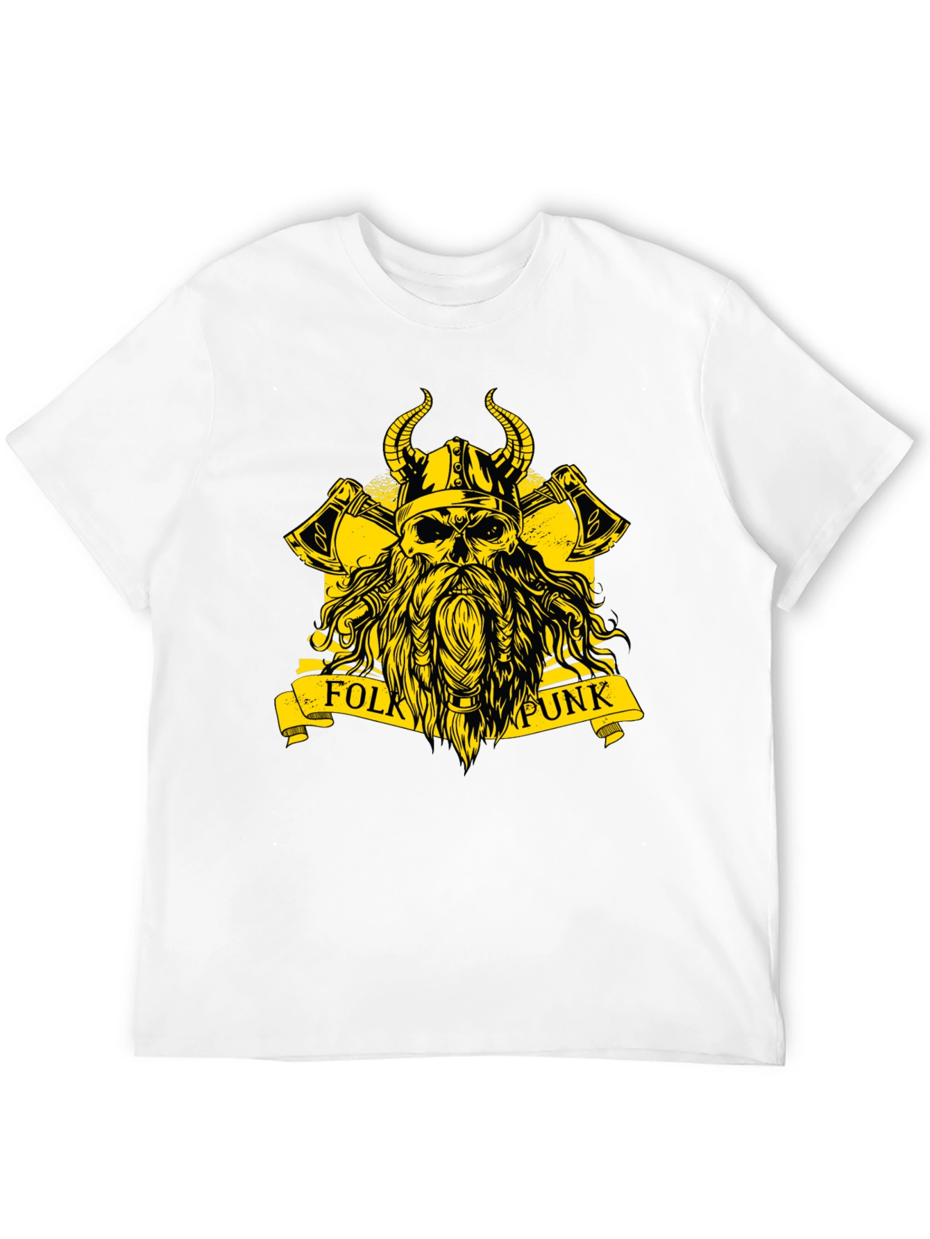 Black Folk Punk Viking Skull T-Shirt view 12