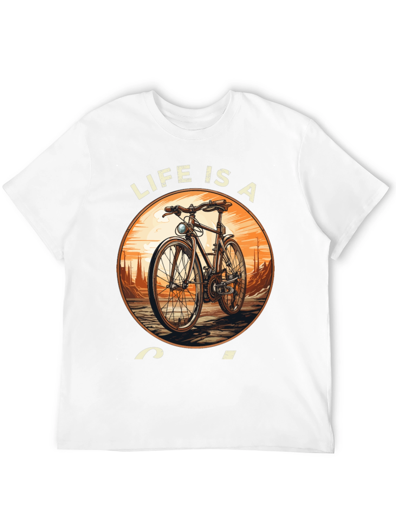 Black Life is a Ride T-Shirt - Classic Bicycle Design view 12