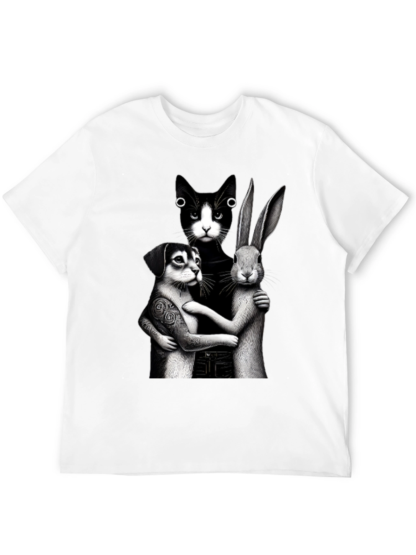 Black Whimsical Animal Trio Graphic Tee view 12