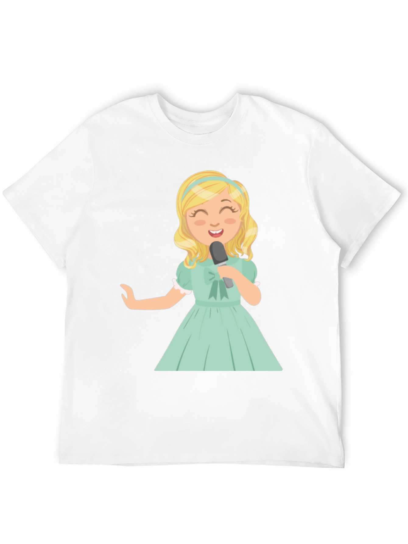 Black Singer Girl Graphic T-Shirt, Black Cotton Tee view 12