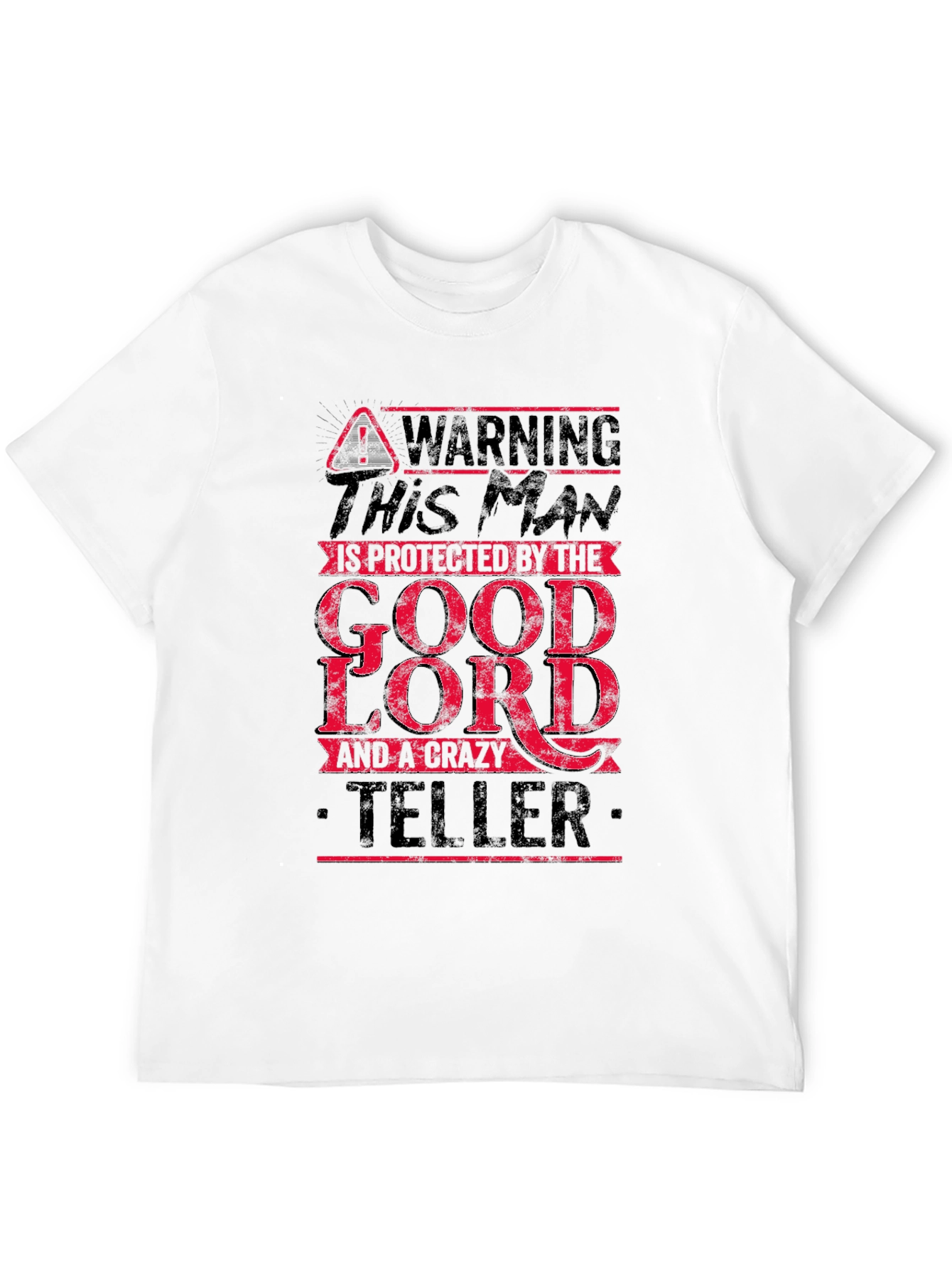 Black Warning This Man Is Protected by The Good Lord T-Shirt view 12