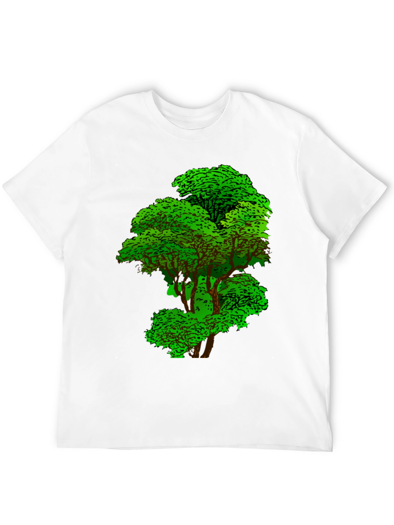 Black Nature Tree Graphic Tee - Black Cotton T-Shirt view 12