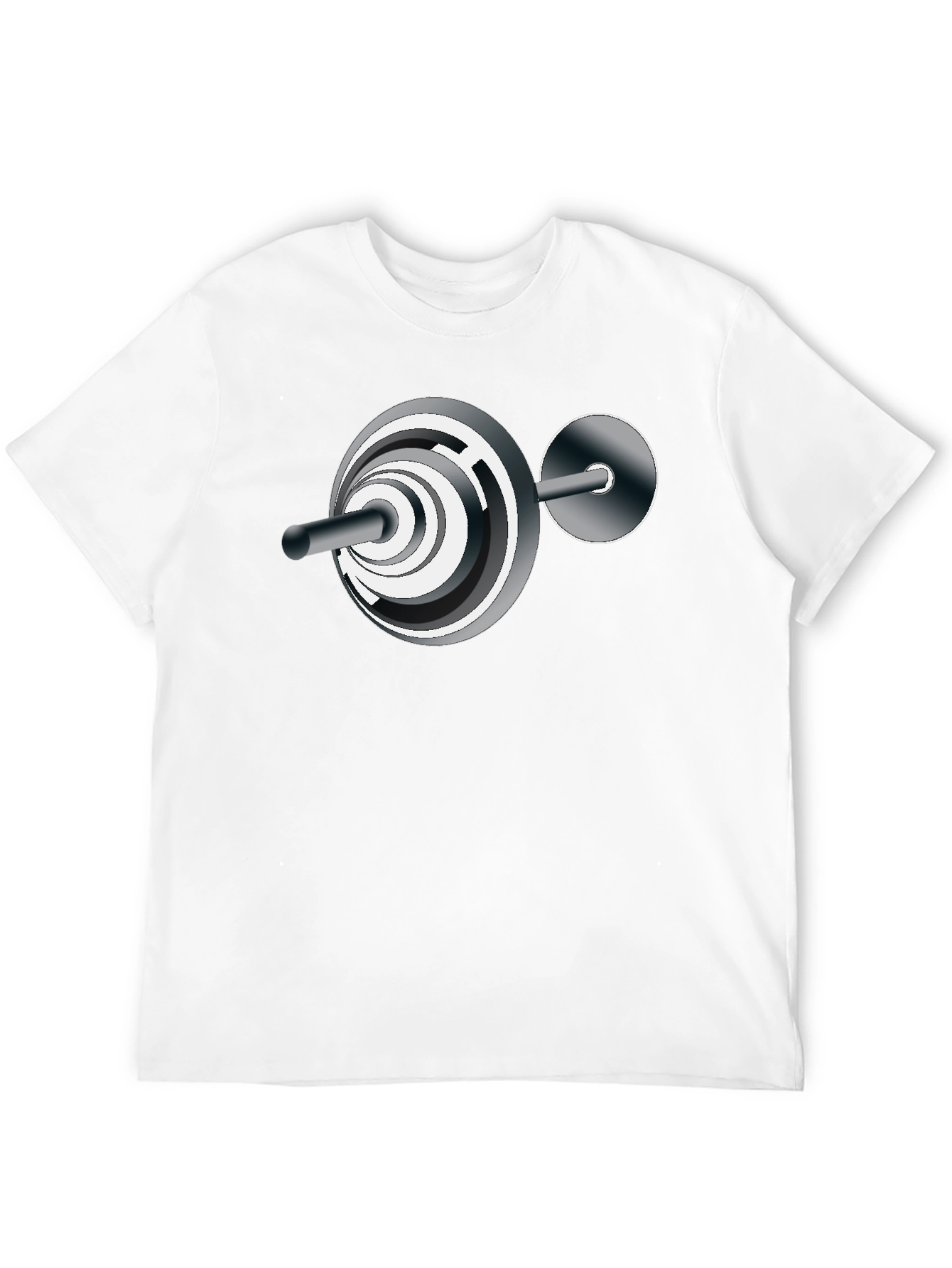 Black Abstract Barbell Graphic T-Shirt - Black view 12