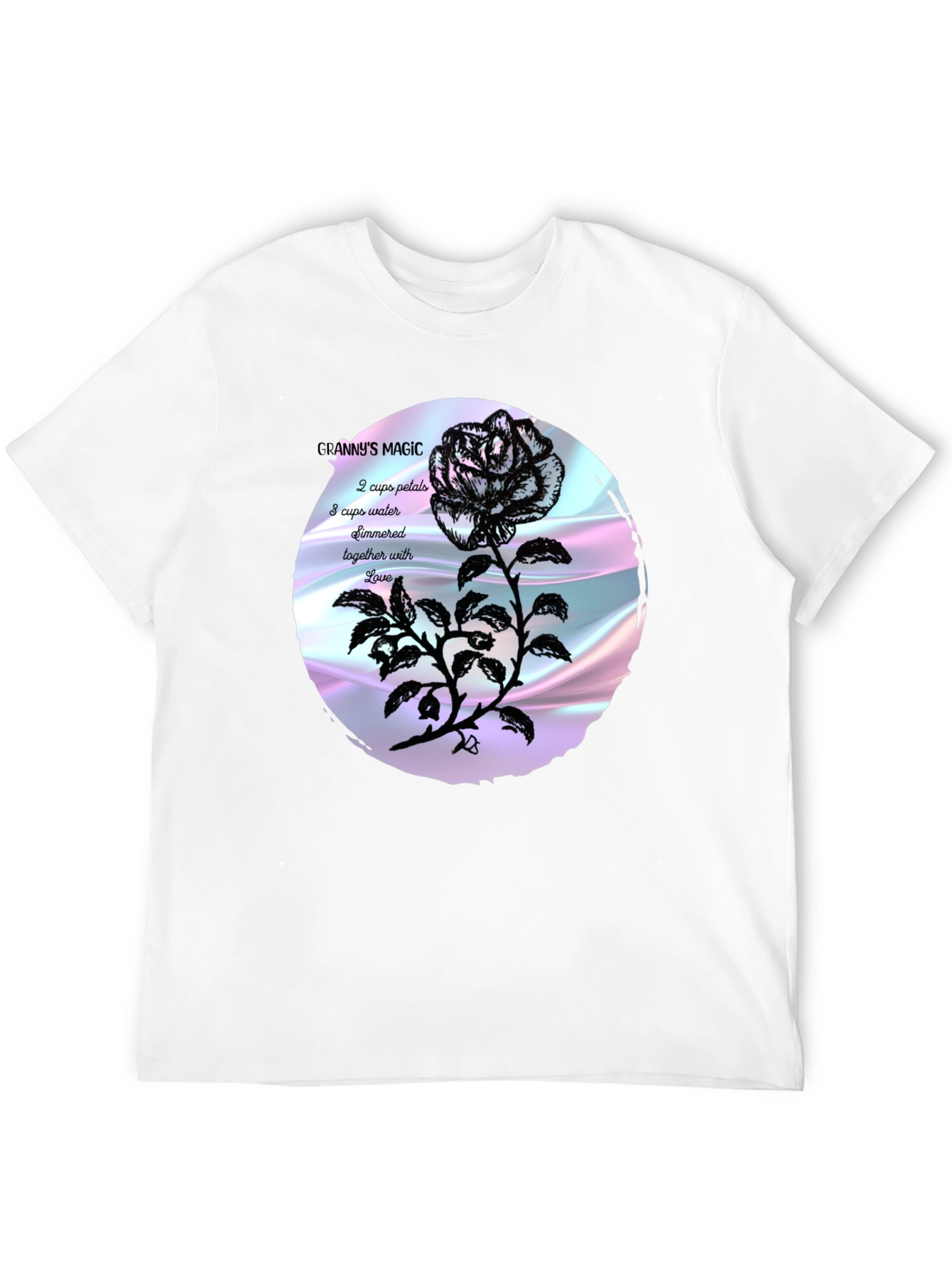 Black Granny's Magic Rose T-Shirt view 12