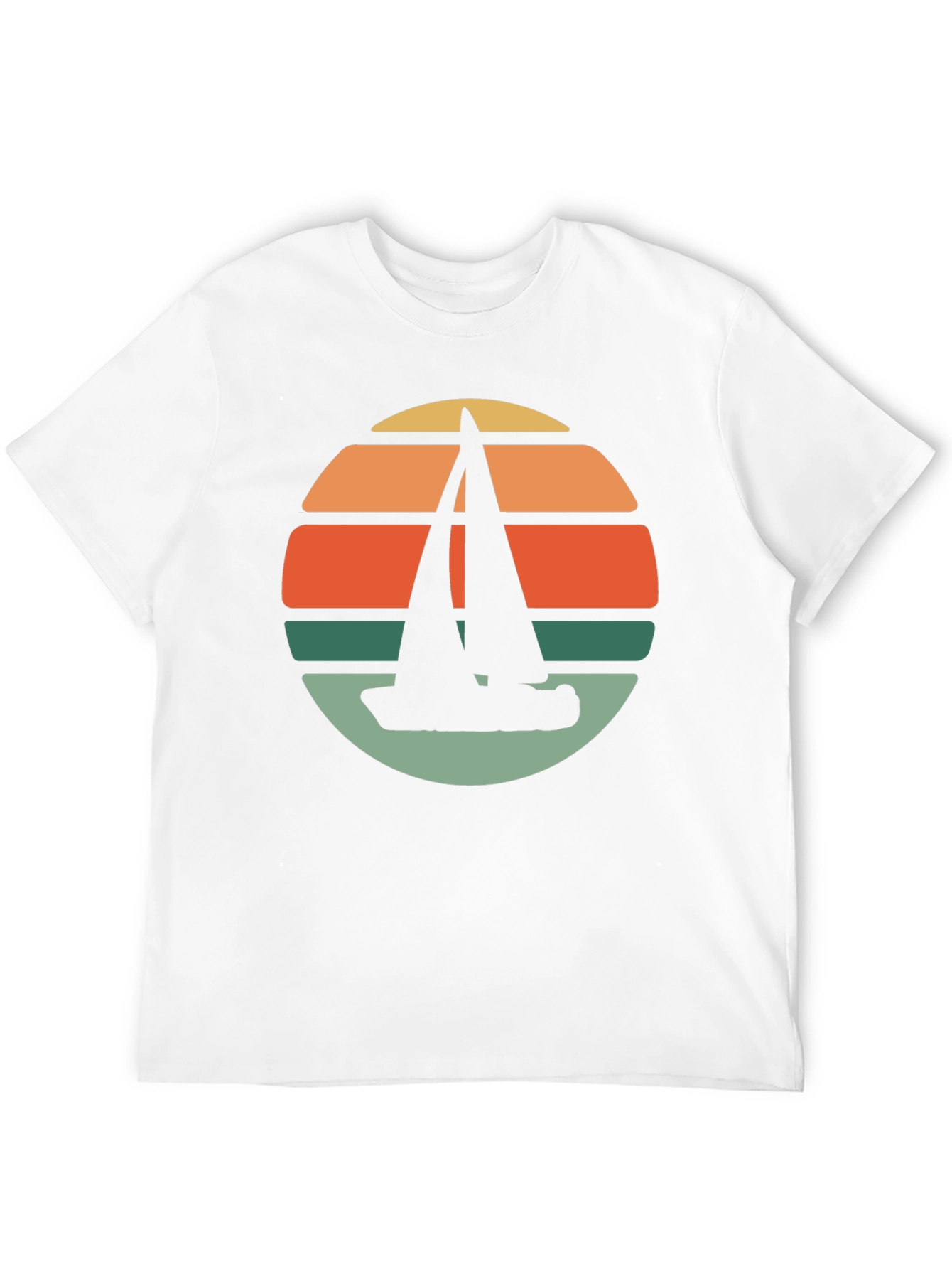 Black Retro Sunset Sailboat T-Shirt - Black view 12