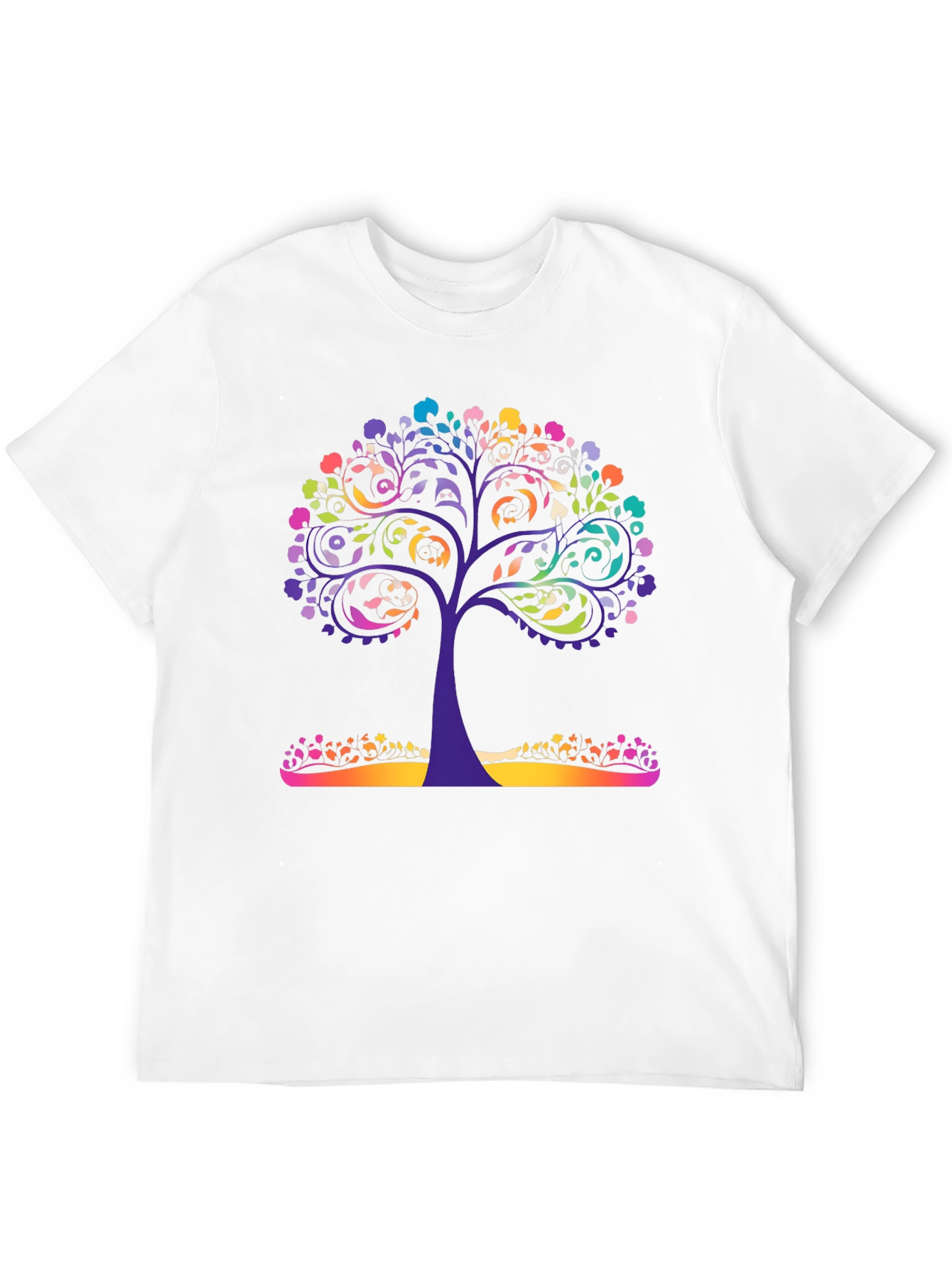 Black Colorful Tree of Life Graphic Tee - Stylish & Unique view 12