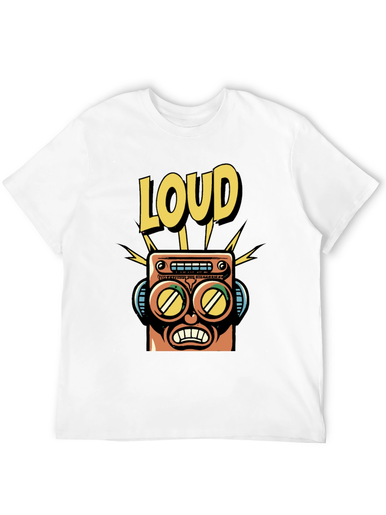 Black LOUD Robot Graphic Tee - Retro Style view 12
