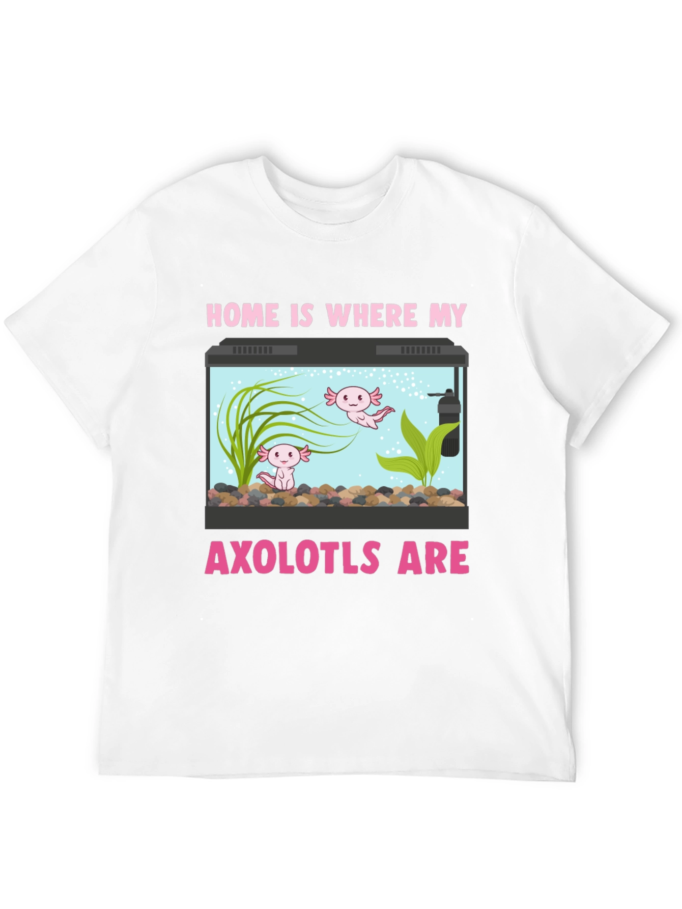 Black Axolotl Aquarium Home T-Shirt view 12