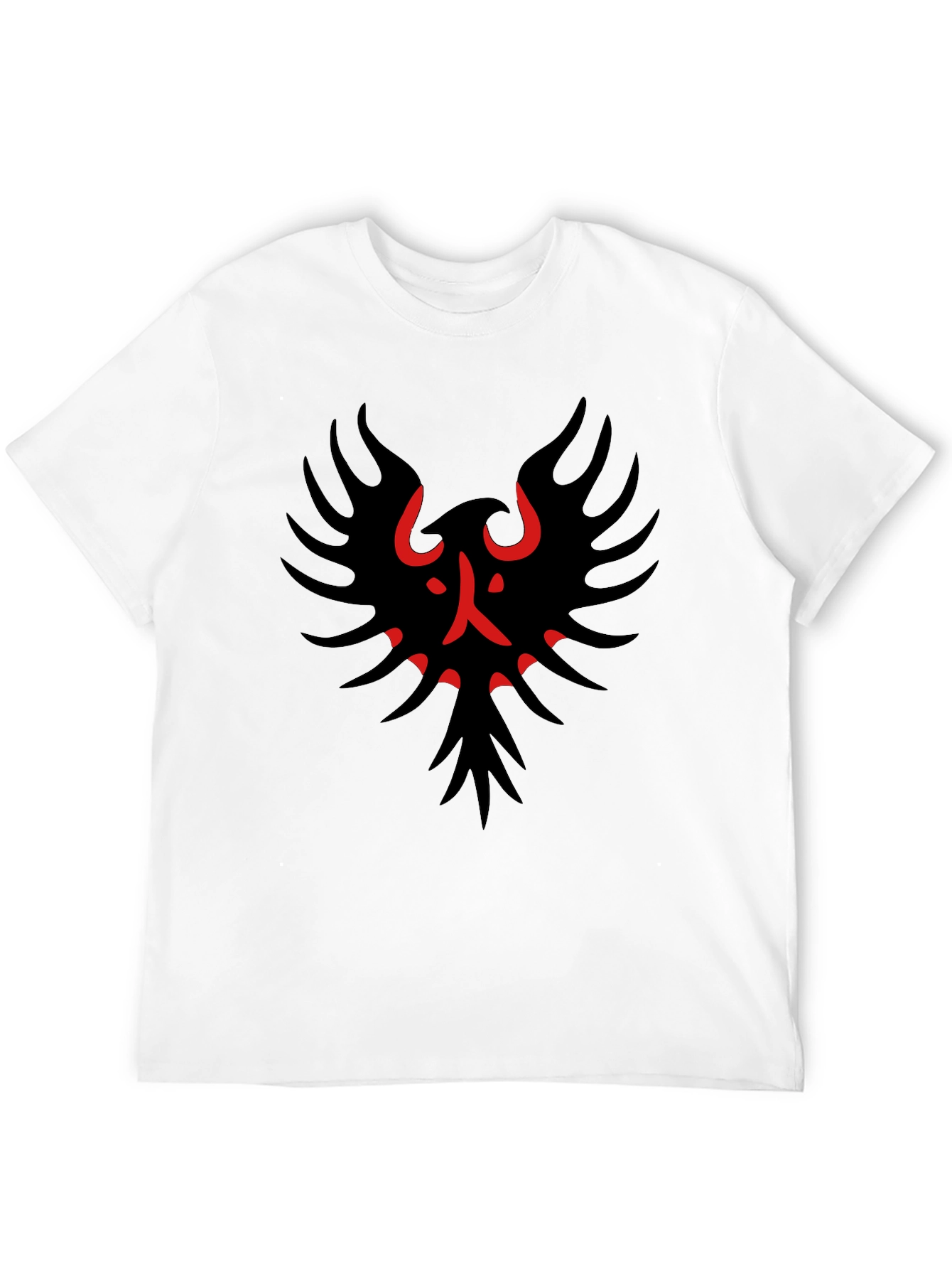 Black Black T-Shirt with Red & Black Bird Graphic view 12