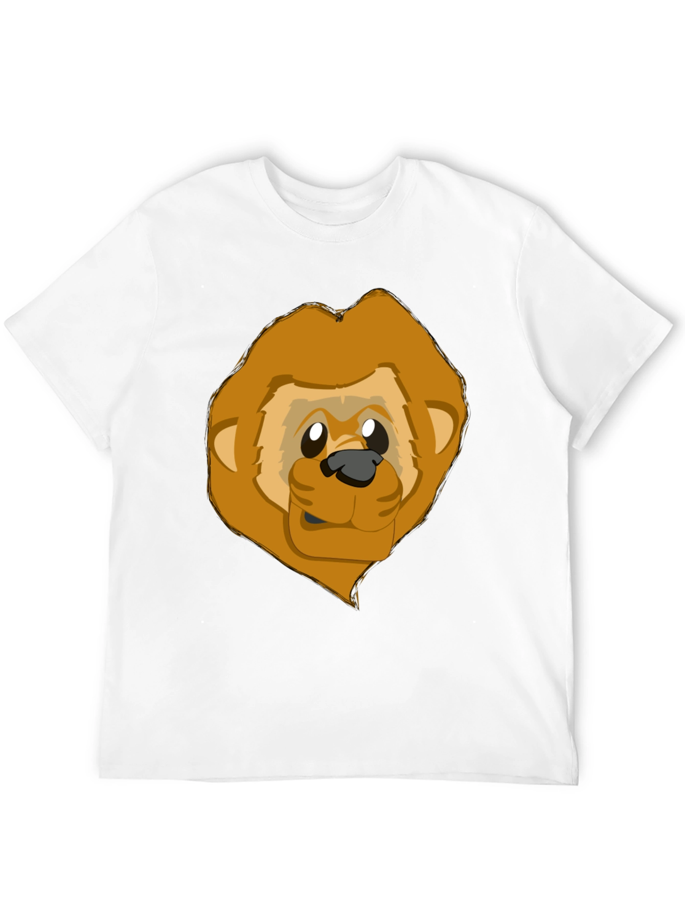 Black Cartoon Lion Graphic Black T-Shirt view 12