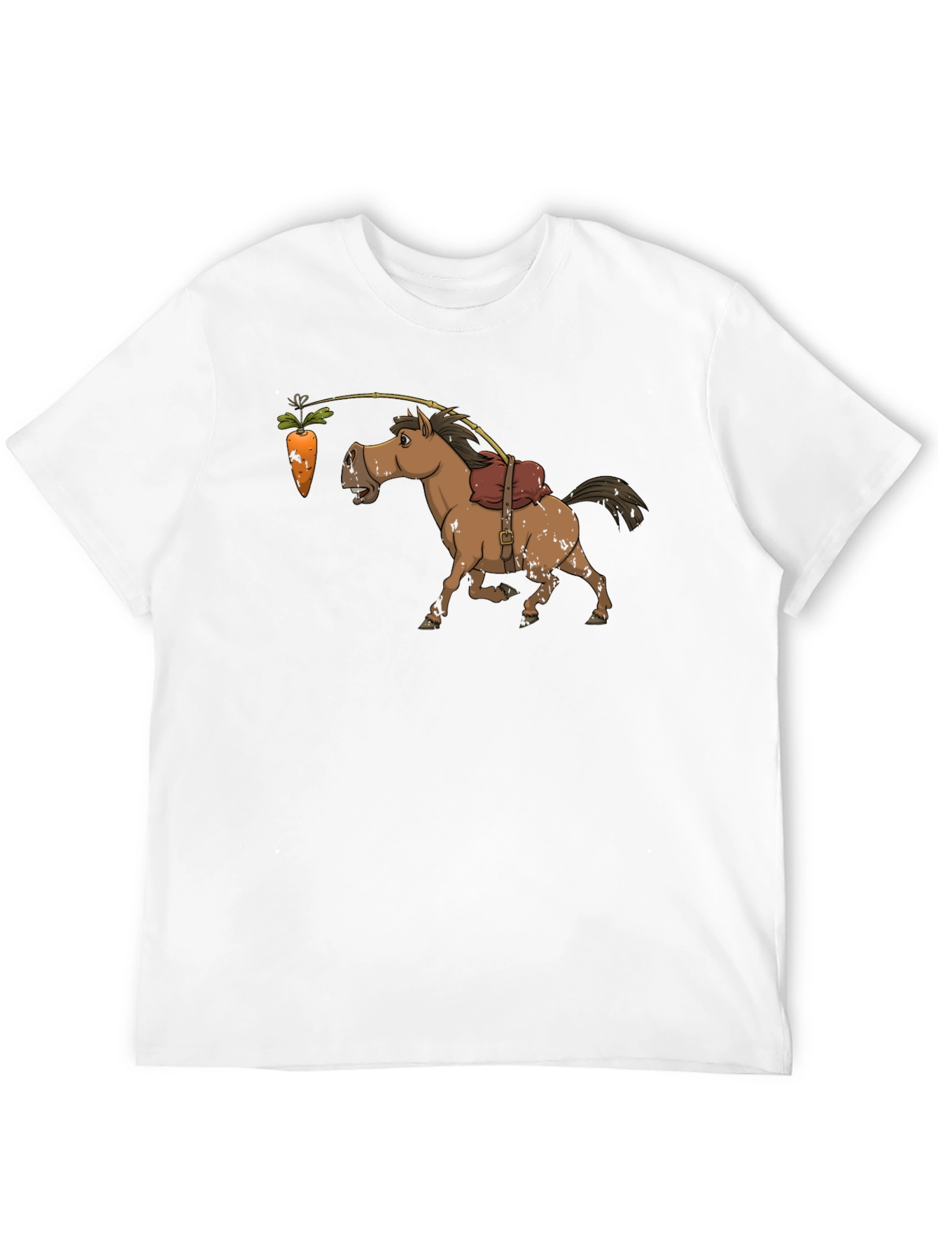 Black Funny Carrot & Horse Graphic T-Shirt view 12