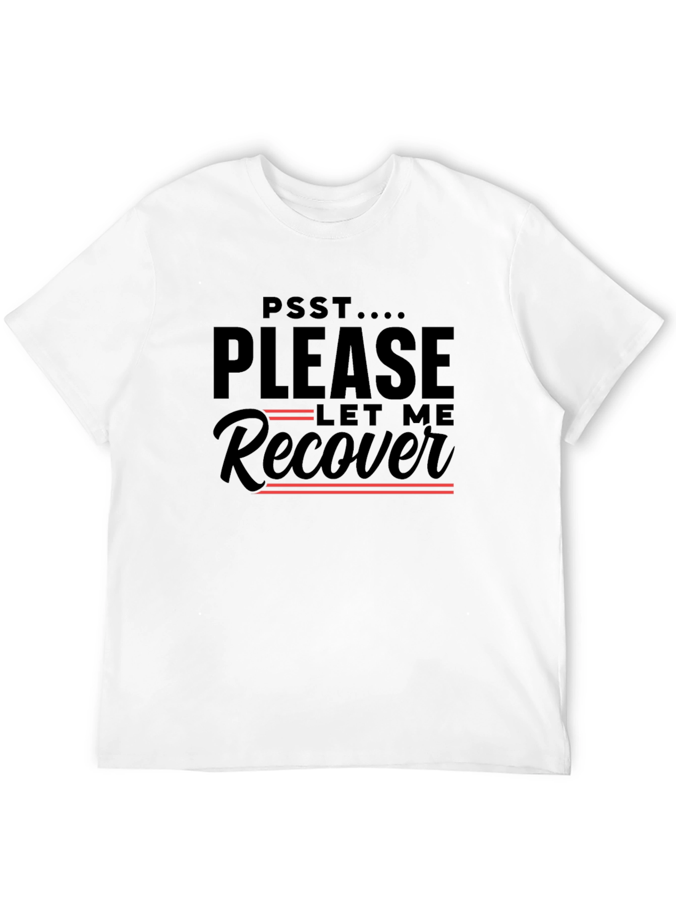 Black Please Let Me Recover Graphic T-Shirt view 12