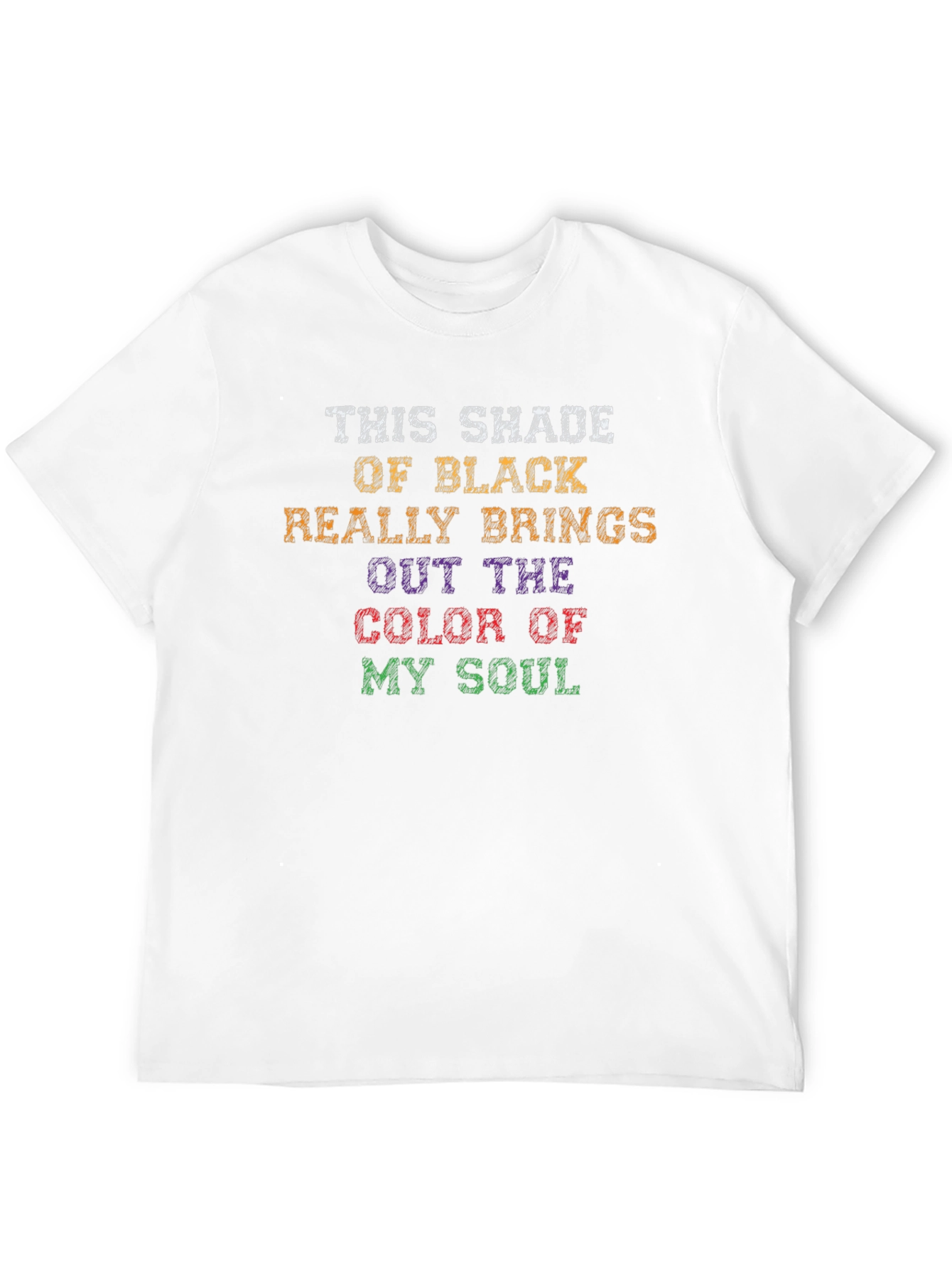 Black Humorous "Color of My Soul" Black T-Shirt view 12