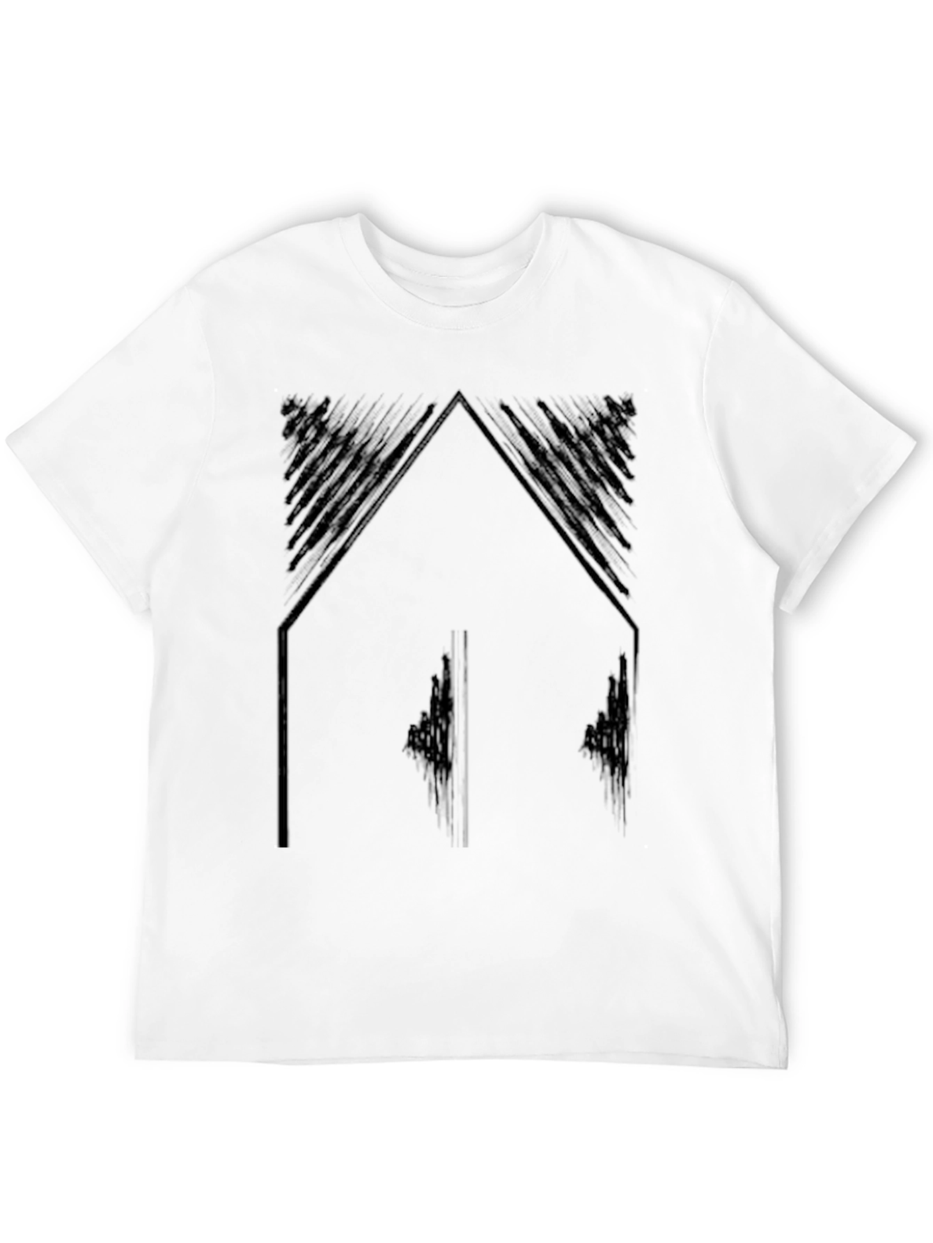 Black Abstract Geometric Black T-Shirt view 12