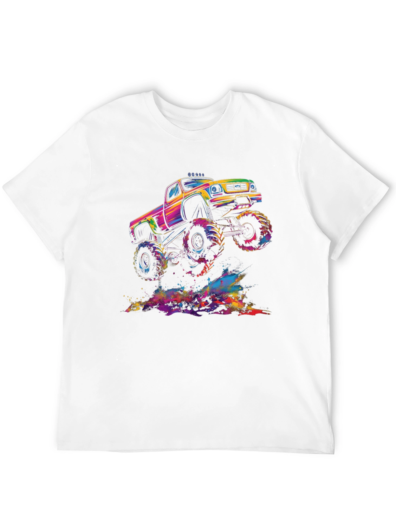 Black Monster Truck Black T-Shirt: Colorful Off-Road Fun view 12
