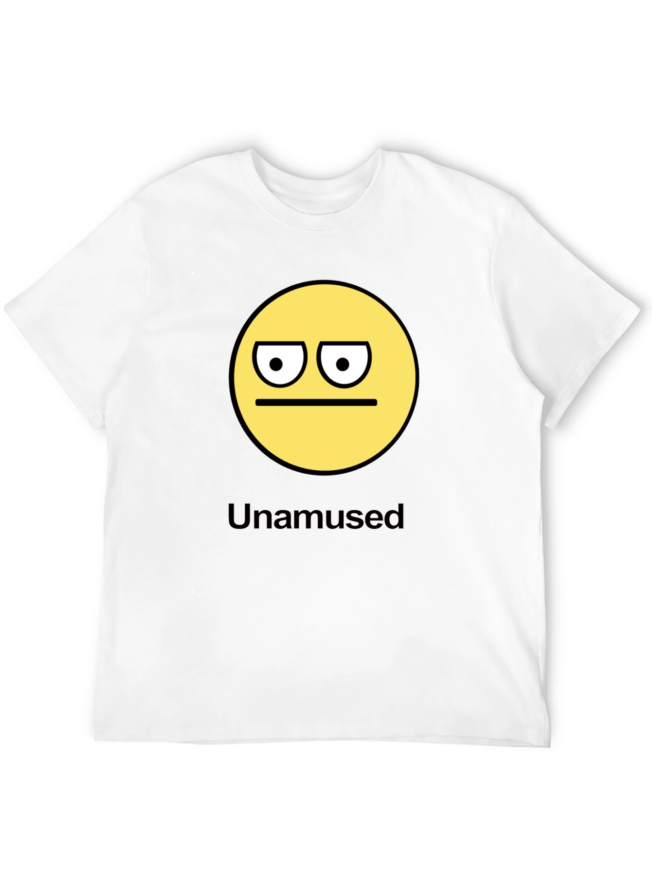 Black Unamused Emoji Graphic Black T-Shirt view 12