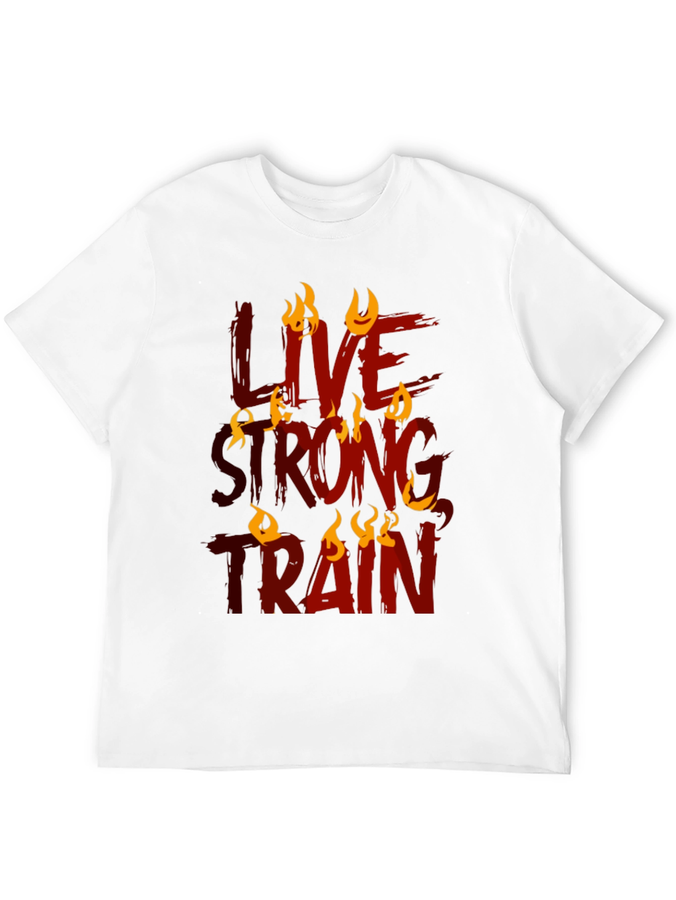 Black Live Strong Train Graphic Tee - Black Cotton Blend view 12