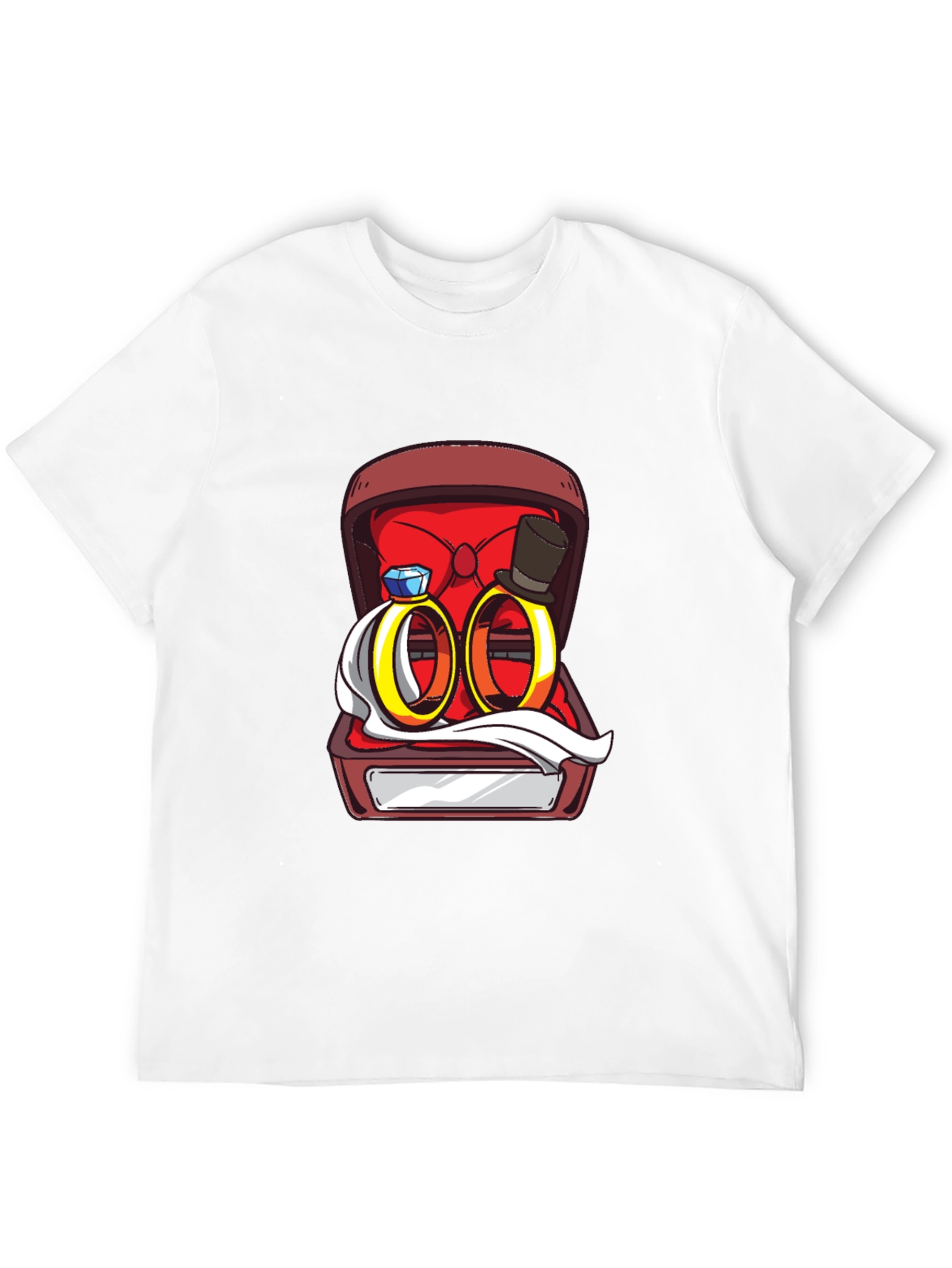 Black Funny Wedding Rings T-Shirt view 12