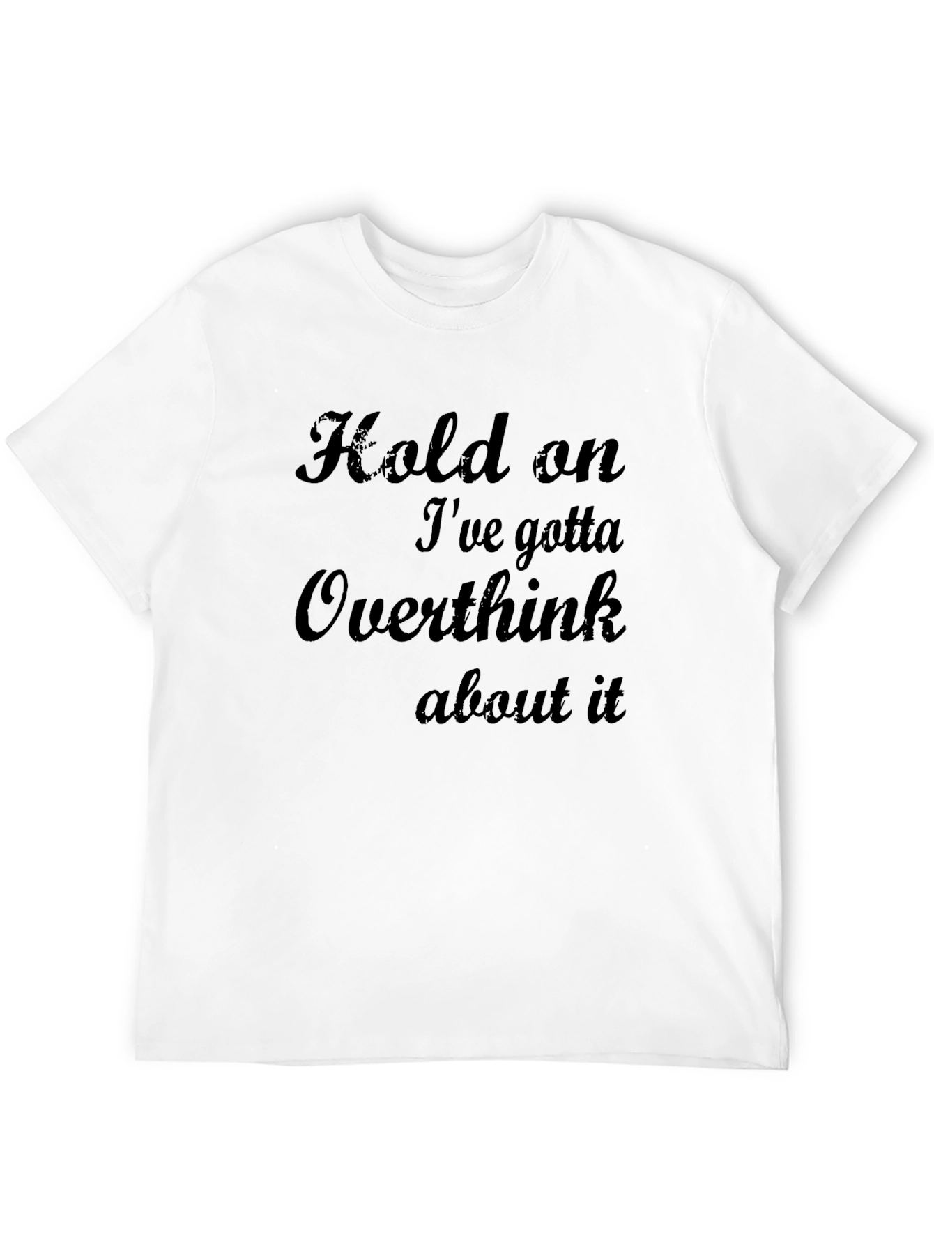 Black Overthinker Graphic Tee - Sarcastic Black Cotton T-Shirt view 12