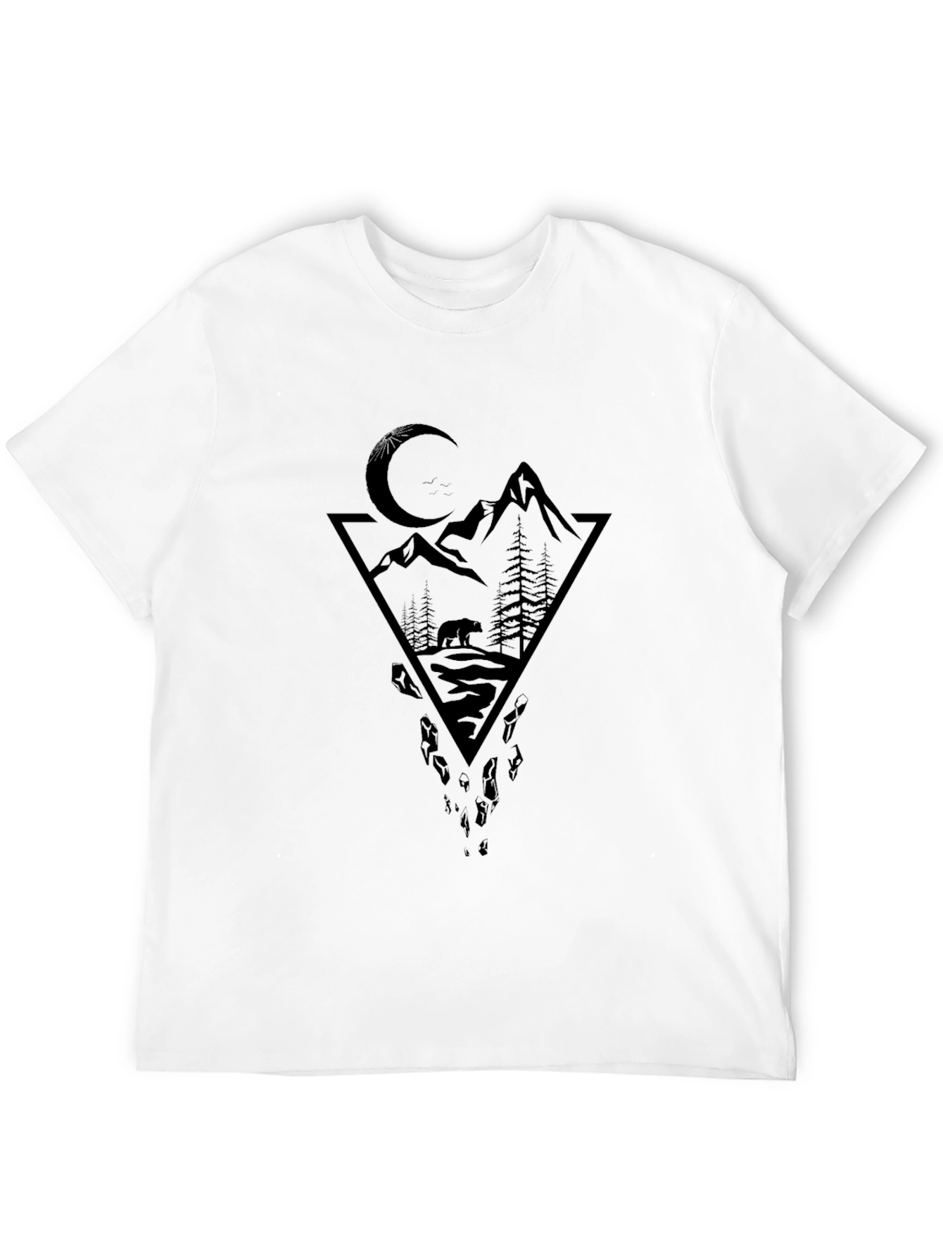 Black Mountain Bear Graphic Black T-Shirt view 12