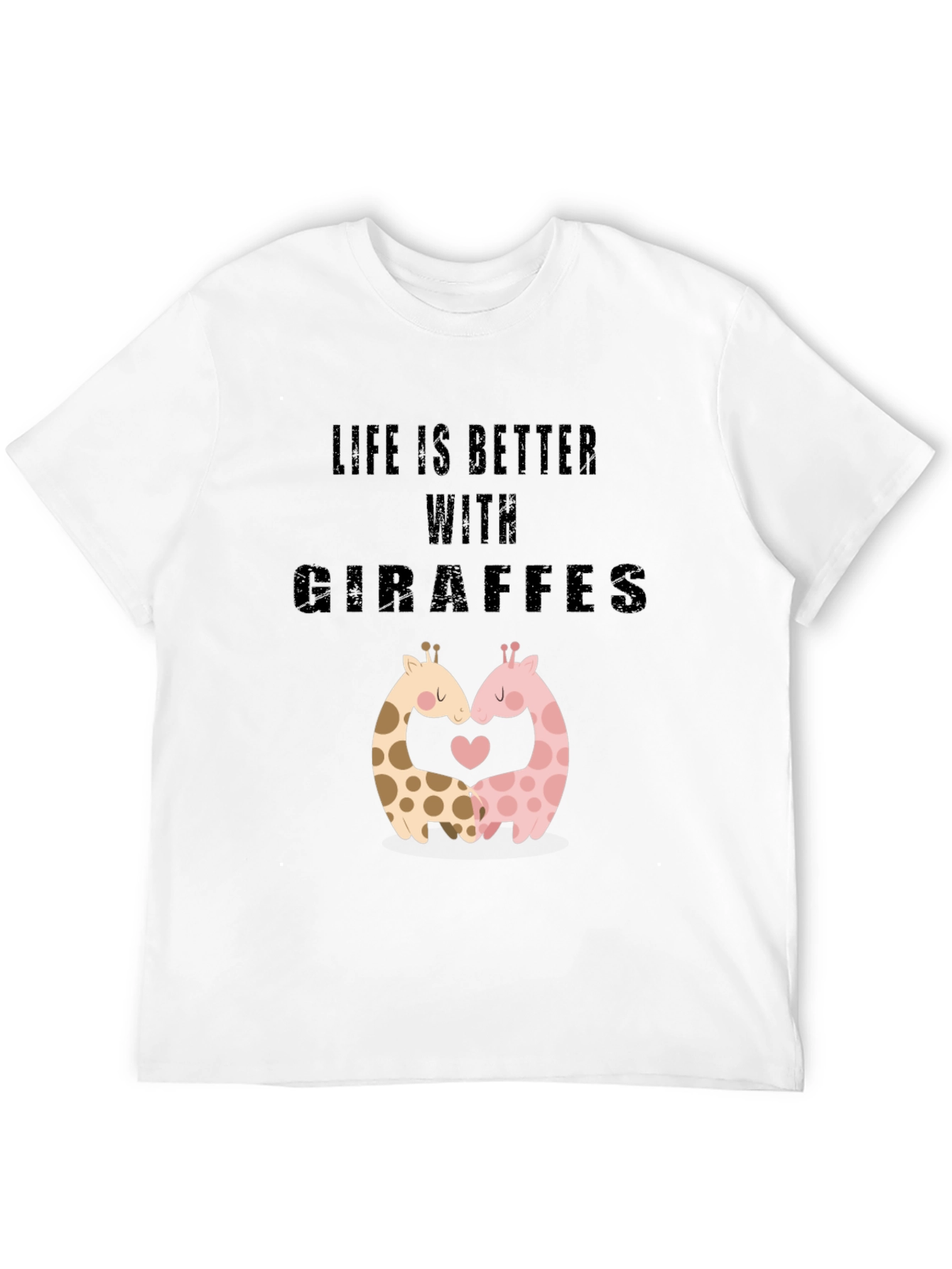Black Life Is Better With Giraffes Black T-Shirt view 12