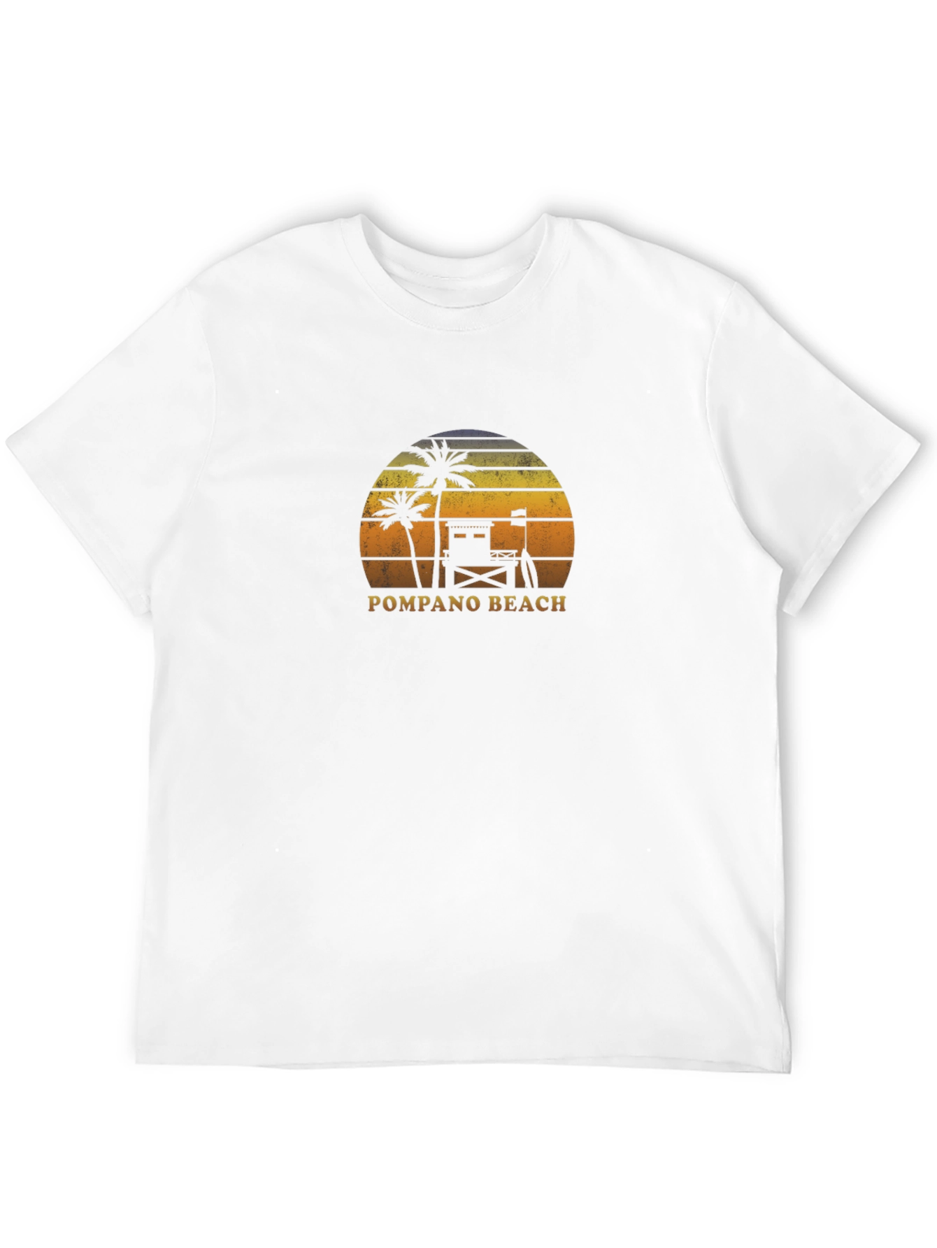 Pompano Beach Sunset T-Shirt - Palm Tree Design - 12