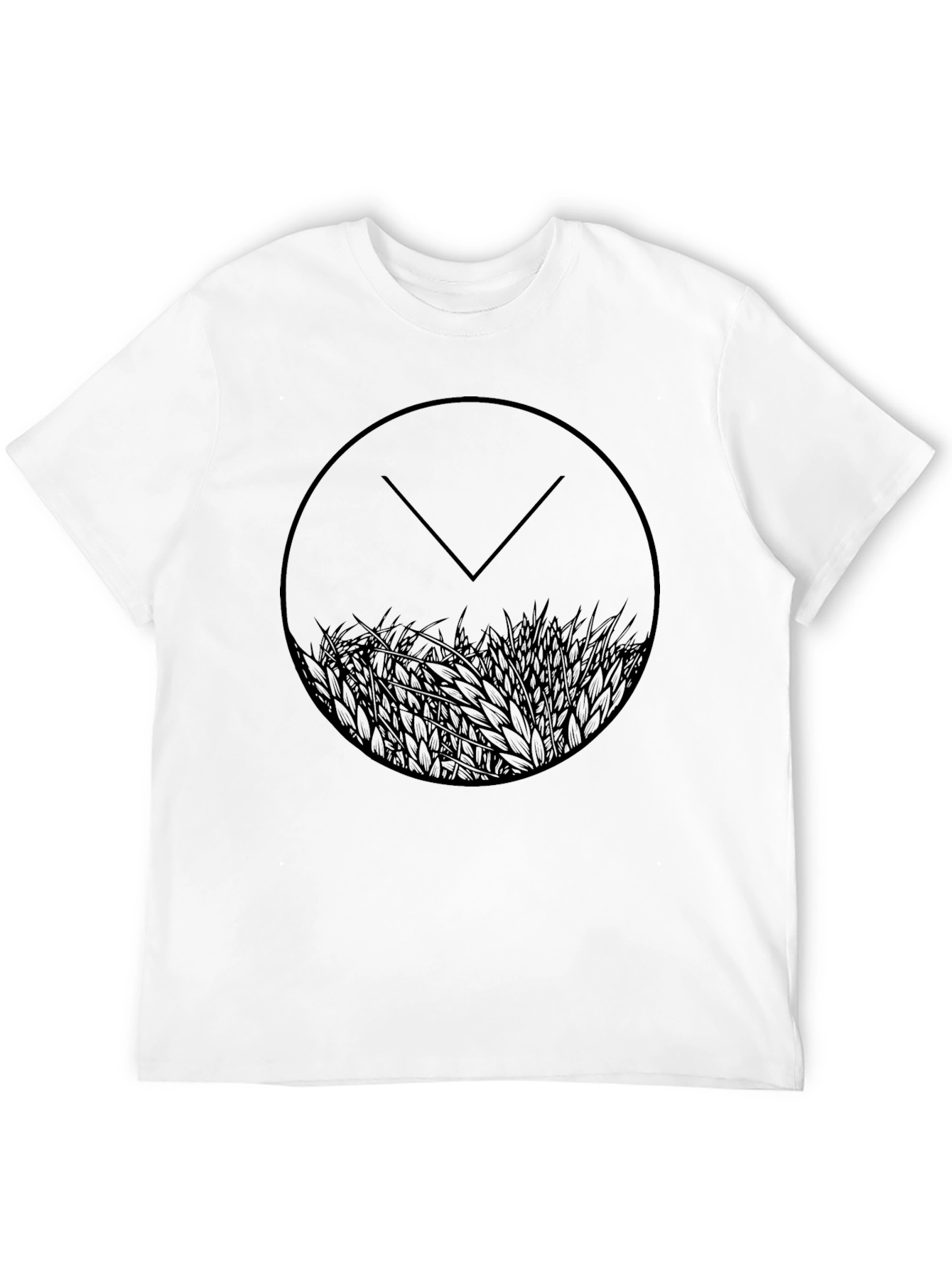 Black Graphic Tee: Circular Design, Minimalist Style view 12