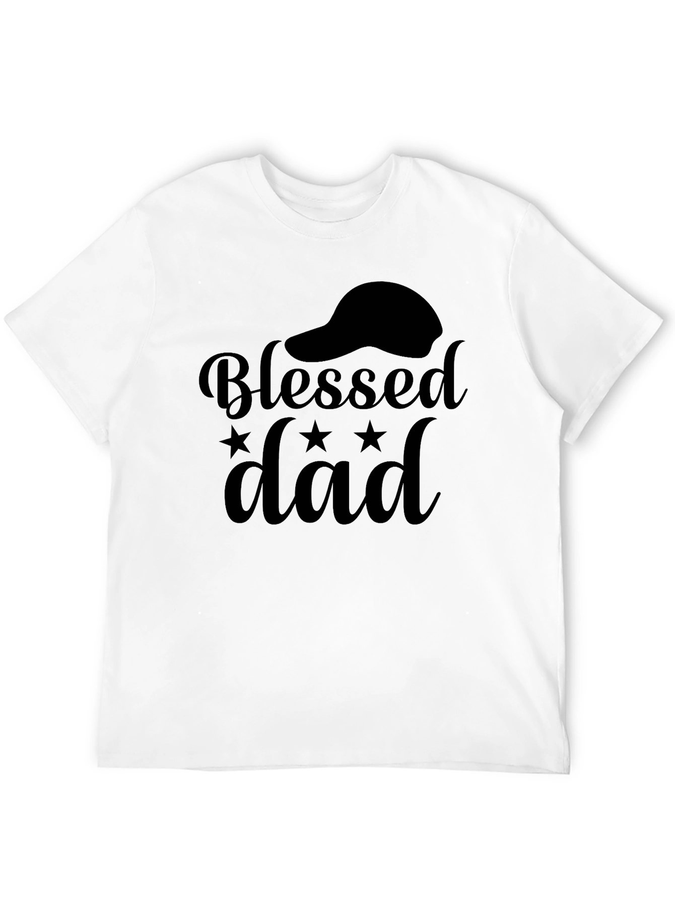 Black Blessed Dad Black Graphic T-Shirt view 12