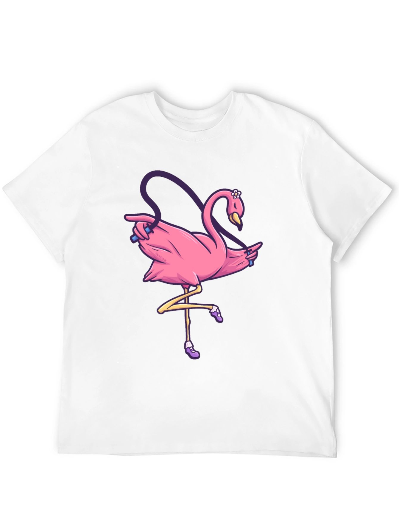 Black Pink Flamingo Jump Rope T-Shirt view 12