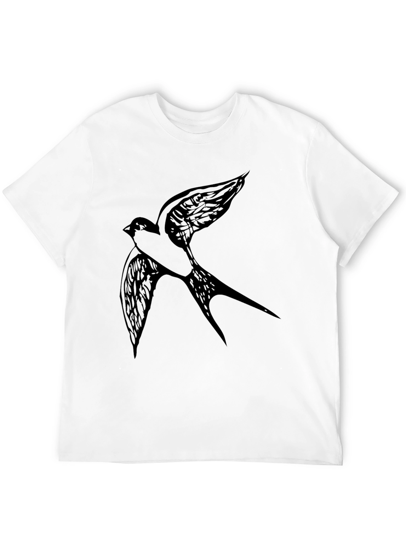 Black Black T-Shirt with Bird Graphic view 12