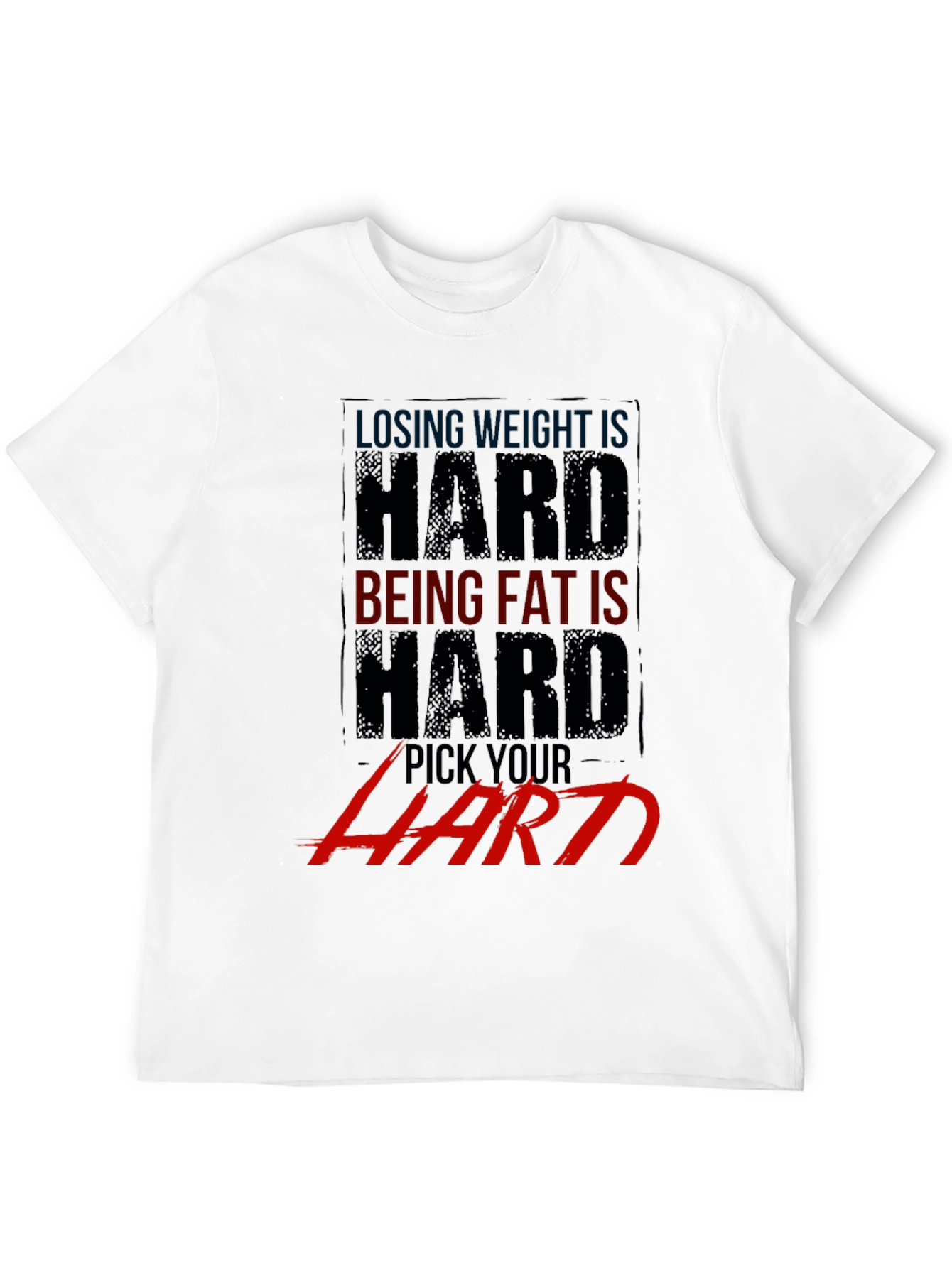 Black Losing Weight Is Hard T-Shirt - Gym Motivation Apparel view 12