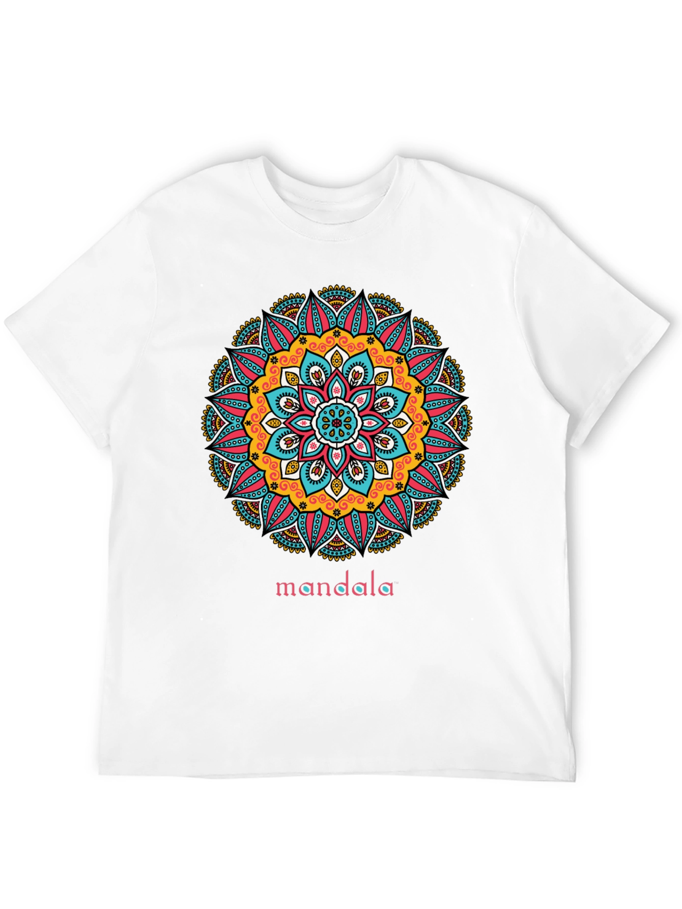 Black Mandala Graphic Print Black T-Shirt view 12