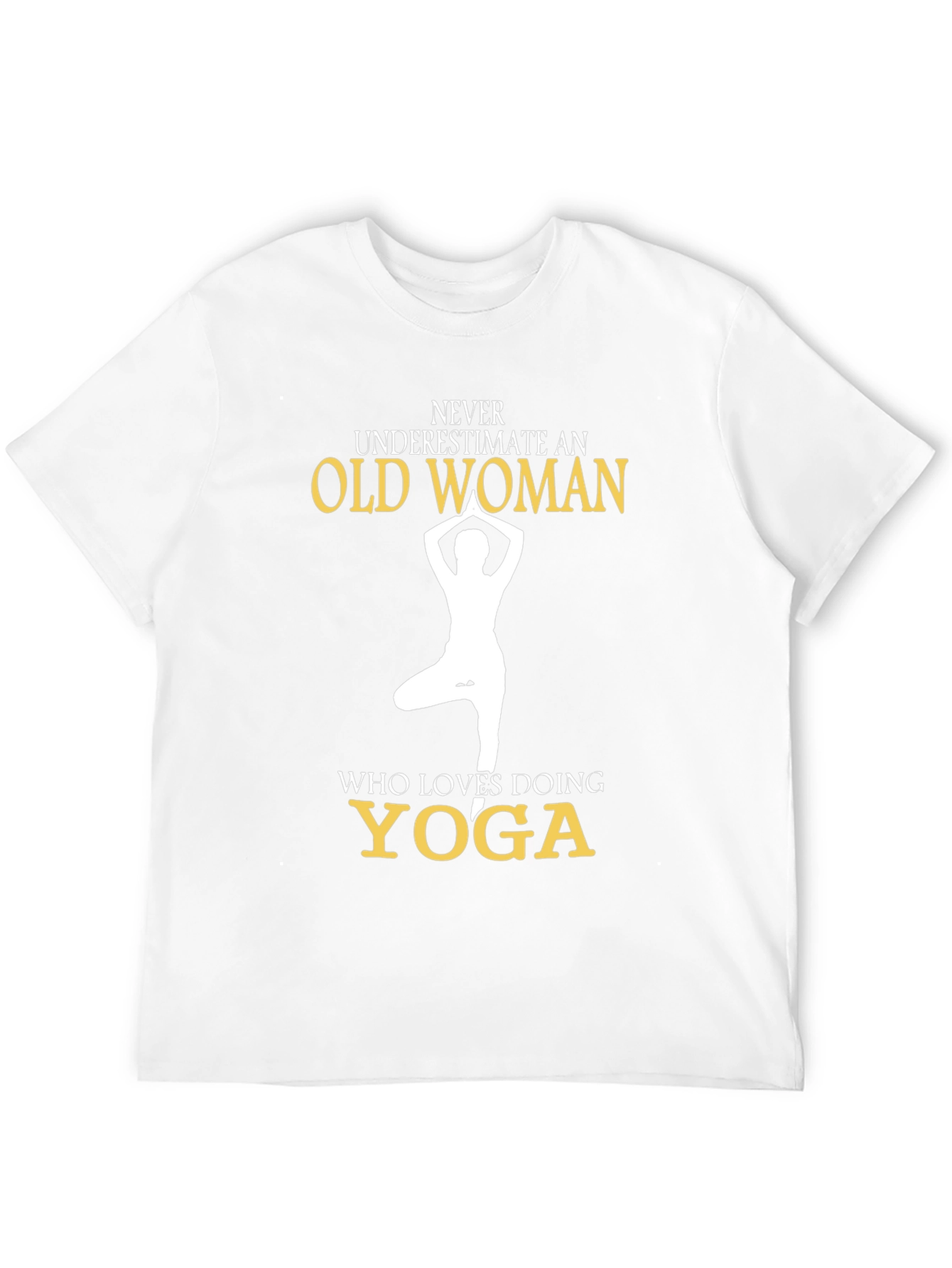 Black Yoga Lover Tee: Never Underestimate an Old Woman view 12
