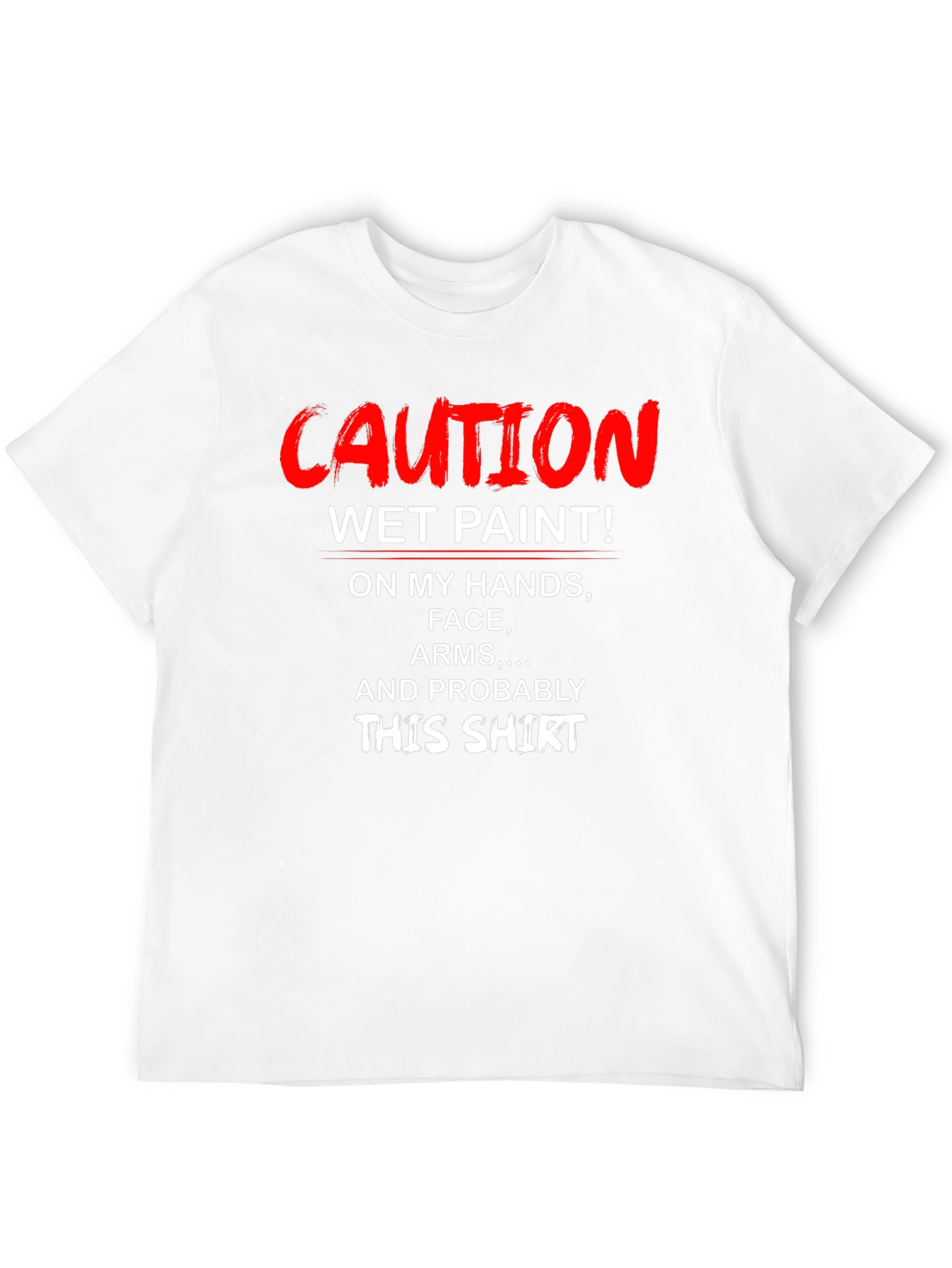 Black Caution Wet Paint T-Shirt - Funny Novelty Tee view 12