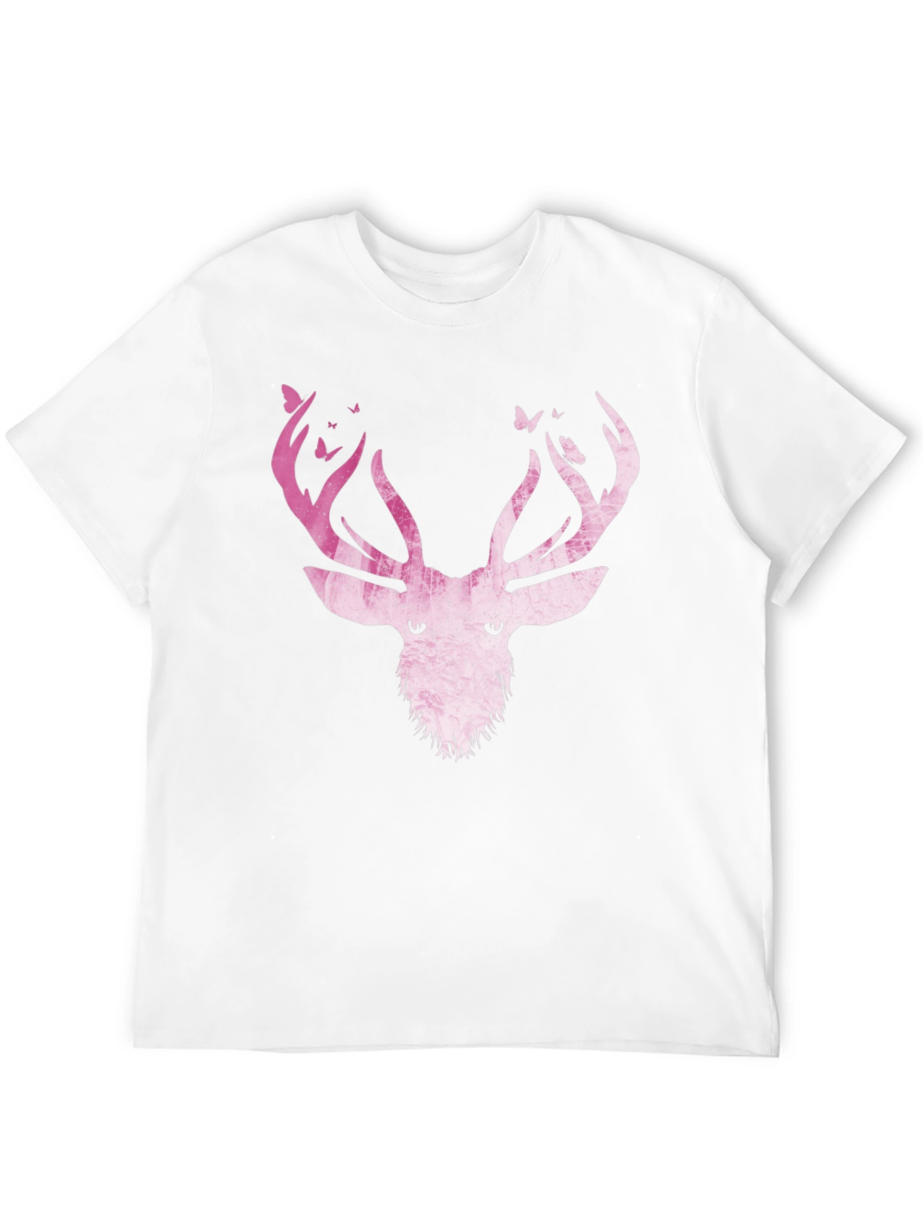 Black Deer Antler Butterfly Graphic T-Shirt view 12