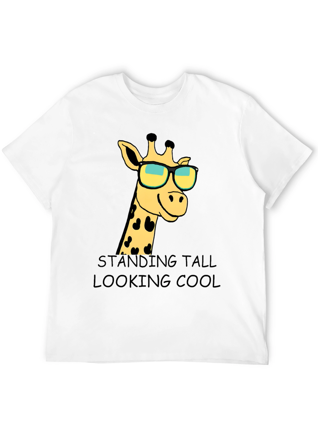 Black Giraffe Sunglasses Graphic T-Shirt: Standing Tall Looking Cool view 12