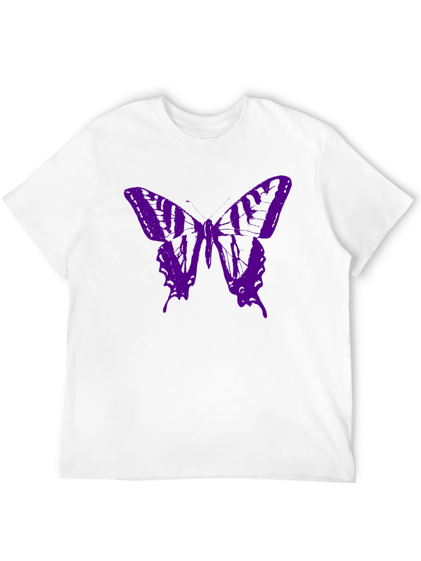 Black Purple Butterfly Graphic T-Shirt - Men's Black Tee view 12