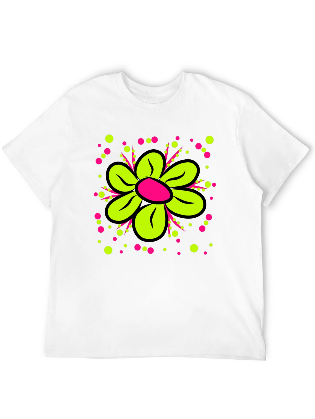 Black Funky Flower Graphic Tee - Black view 12