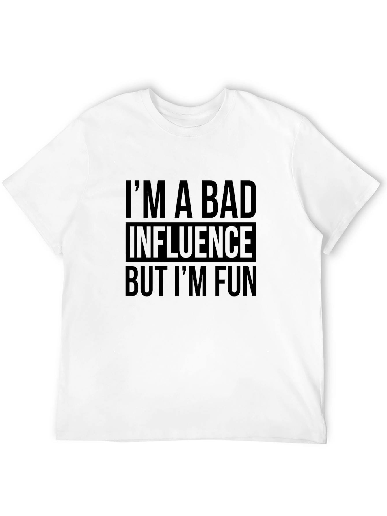 Black Bad Influence Fun Graphic T-Shirt view 12